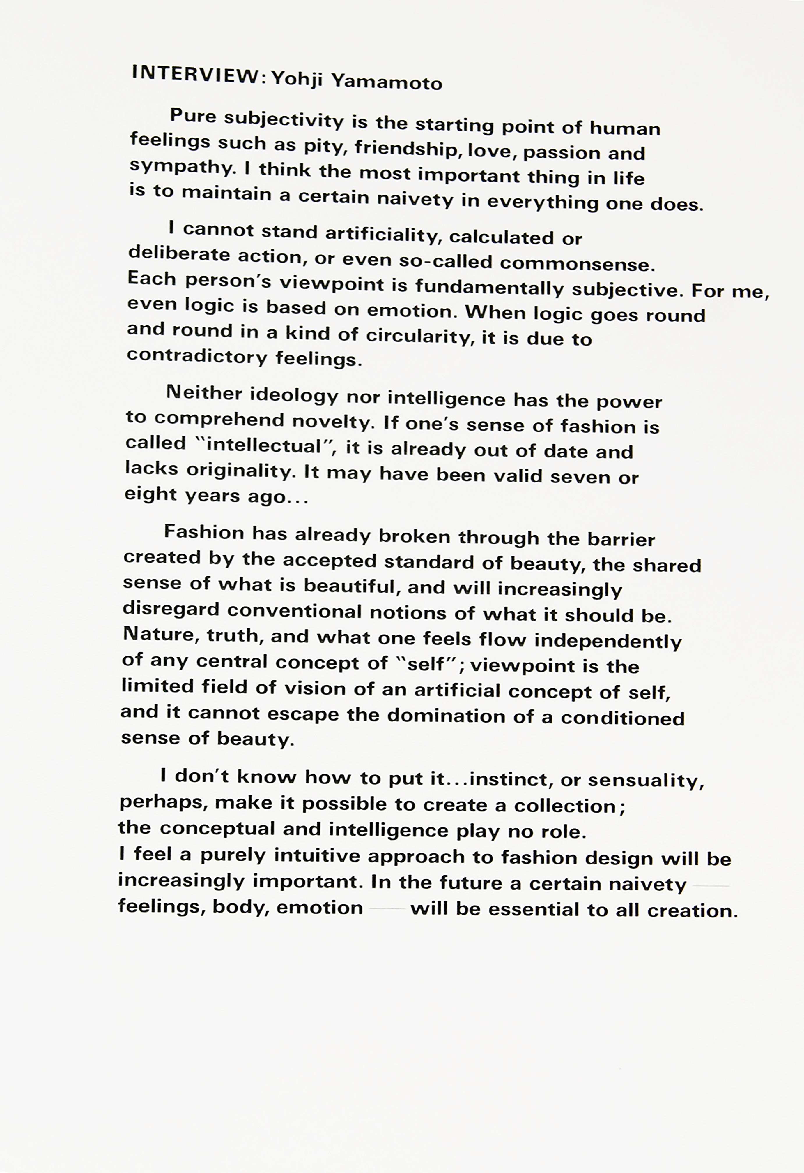 COMME DES GARCONS SIX NUMBER 1 1988