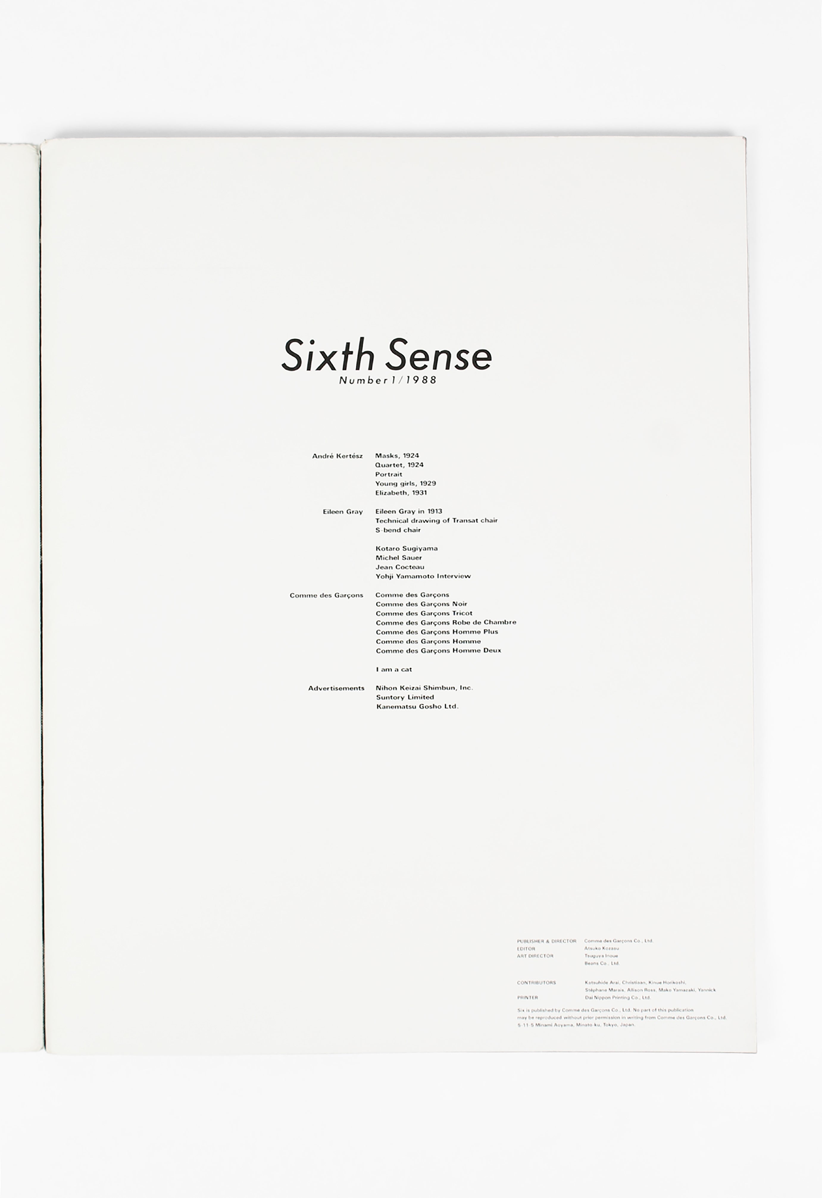 COMME DES GARCONS SIX NUMBER 1 1988