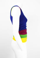 COMME DES GARCONS SS 1990 MULTICOLOURED LAYERED VEST