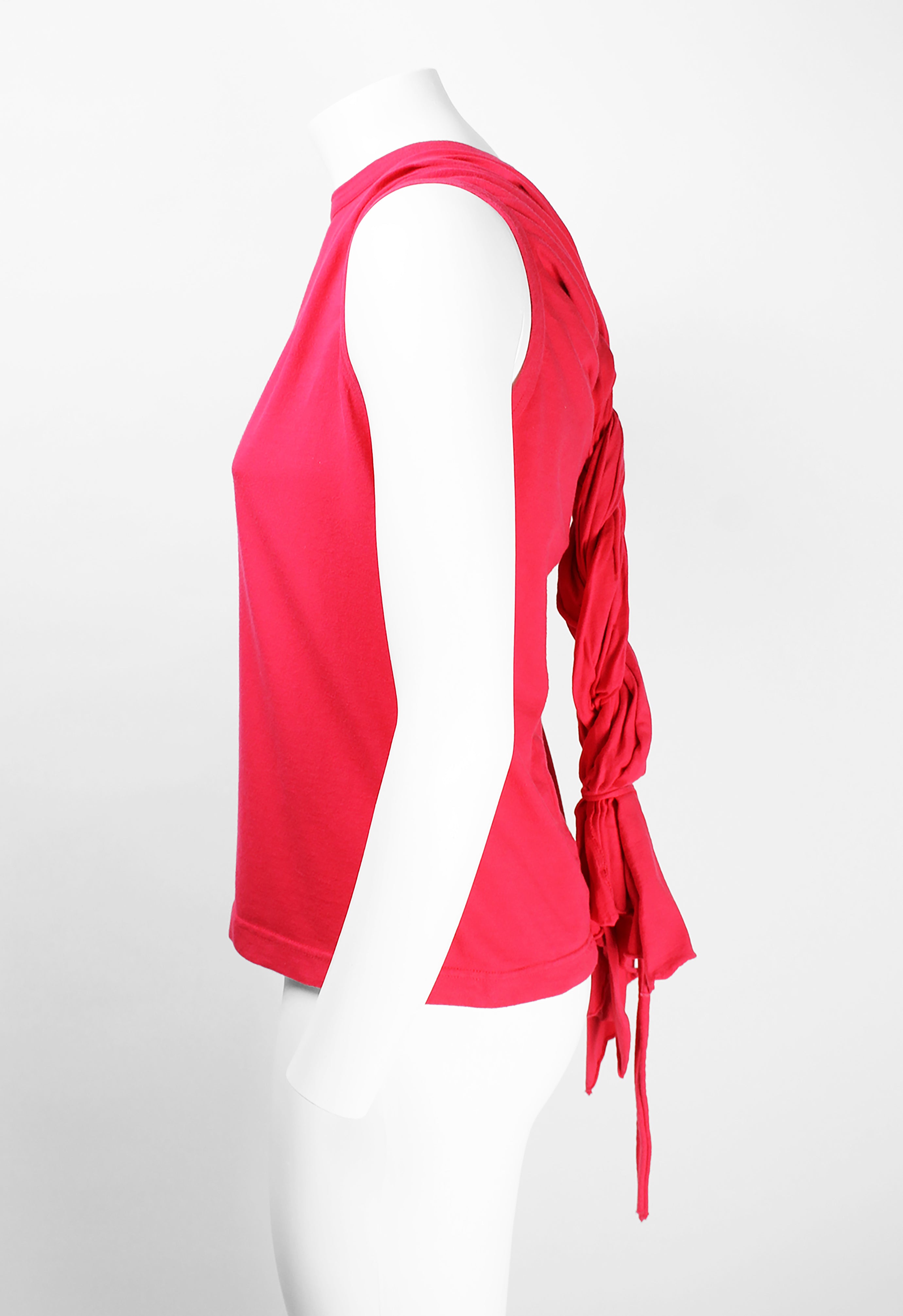 COMME DES GARCONS SS 2003 PINK BRAIDED TOP