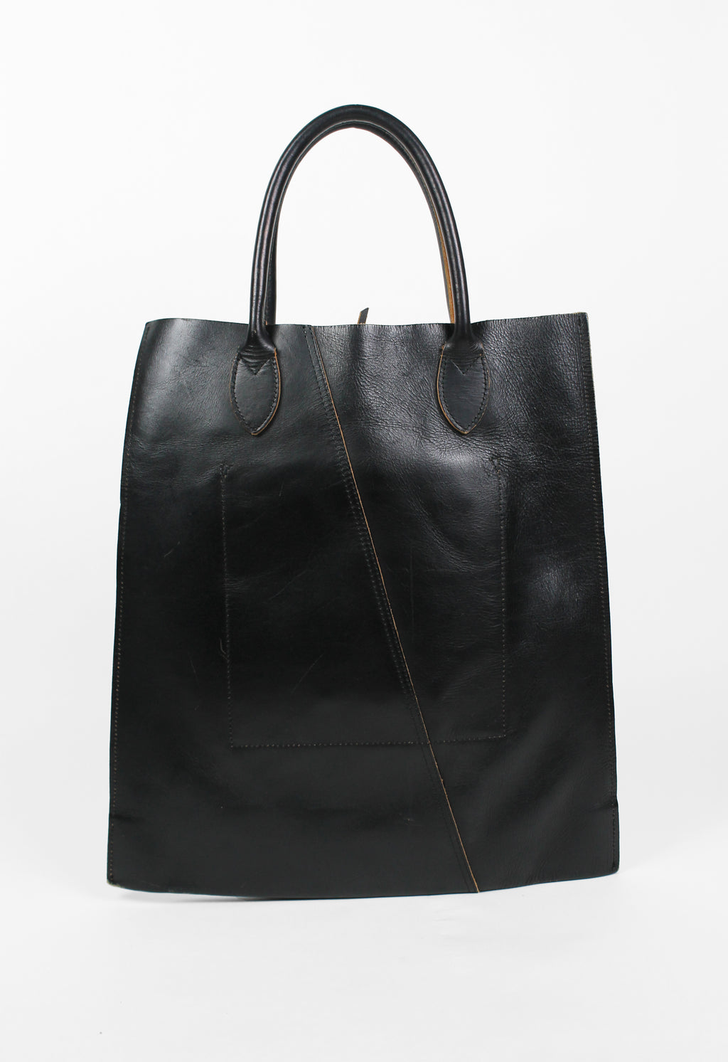 COMME DES GARCONS SS 2005 PUNK BALLERINA BLACK LACE UP LEATHER BAG