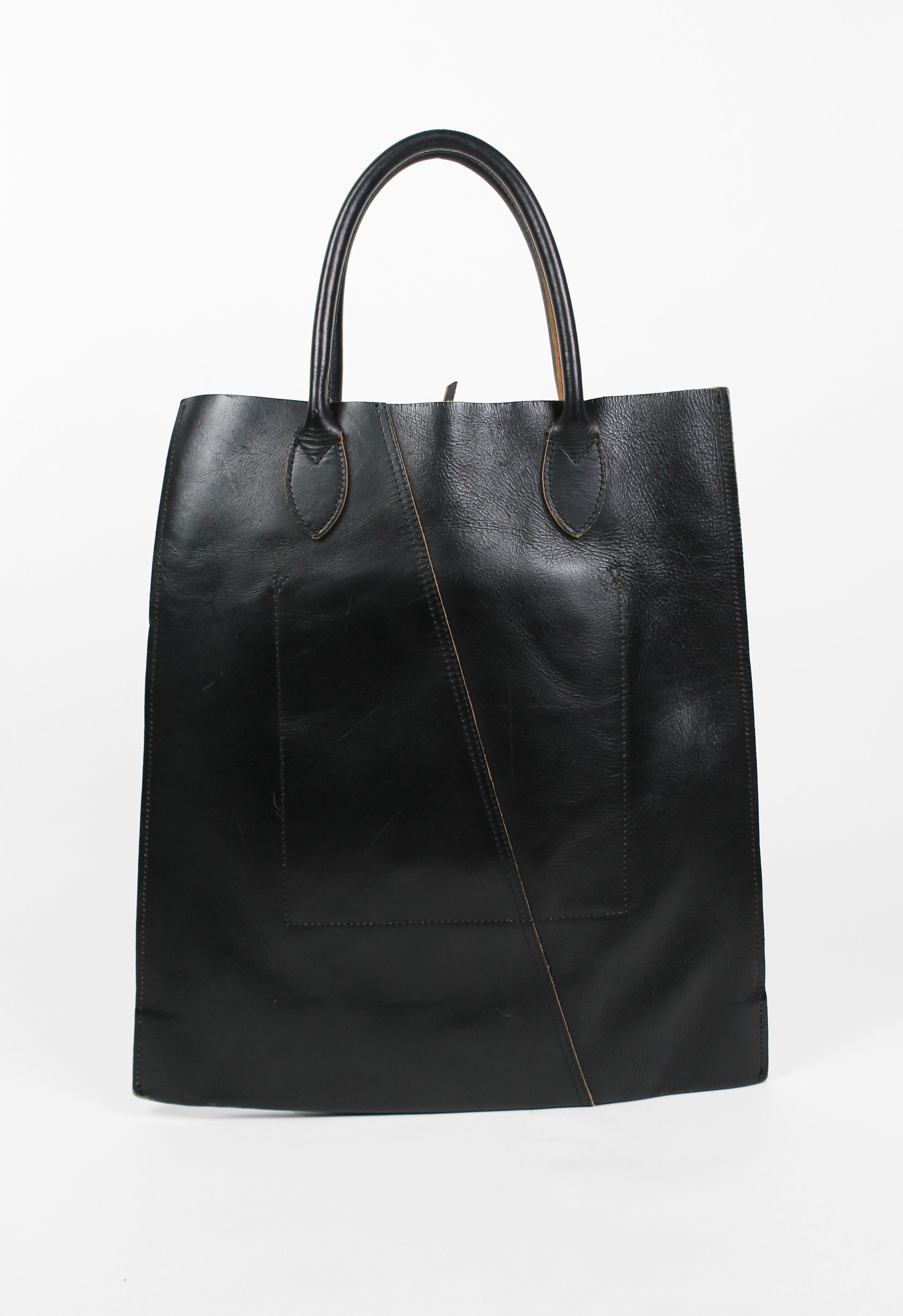 COMME DES GARCONS SS 2005 PUNK BALLERINA BLACK LACE UP LEATHER BAG