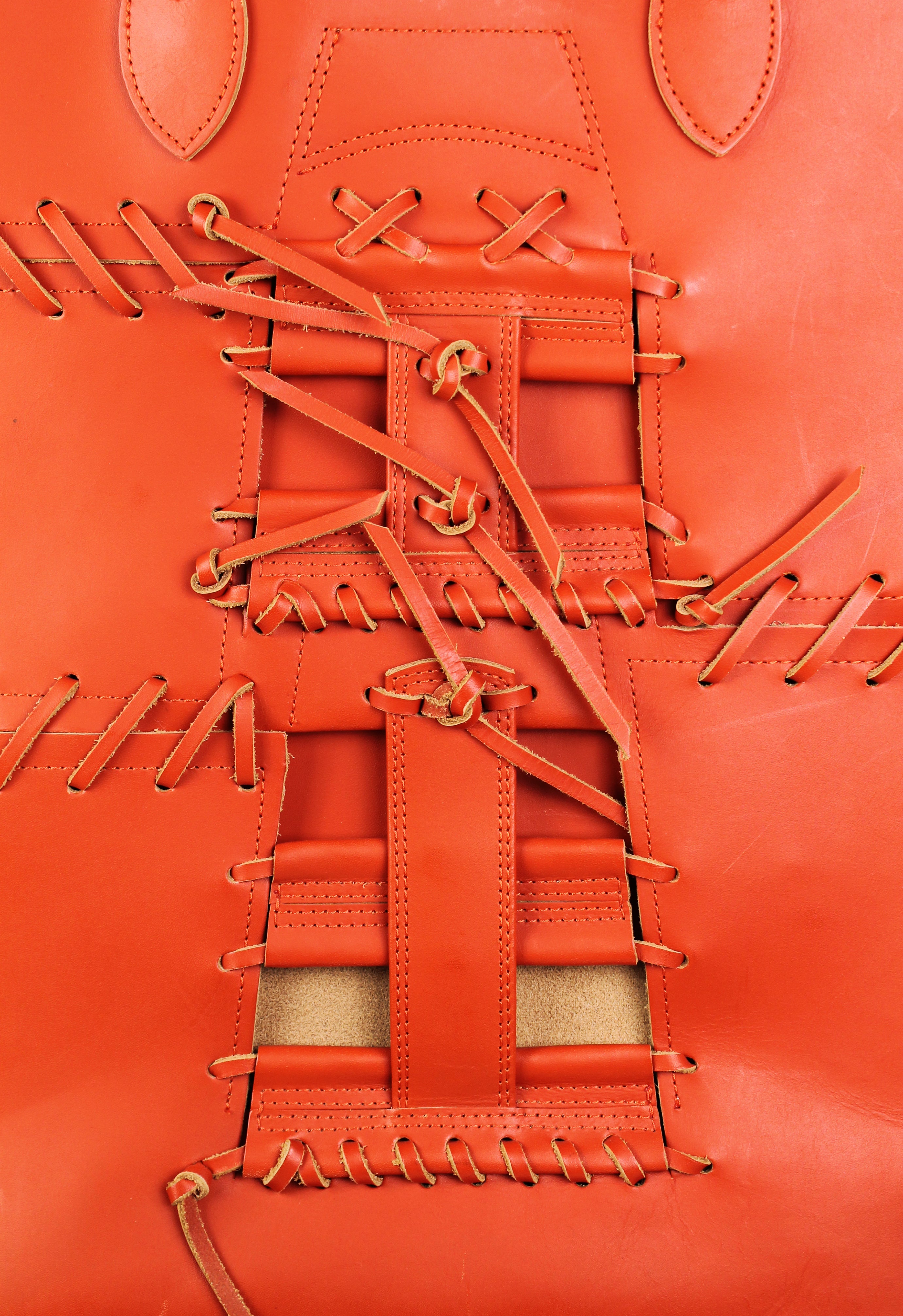 COMME DES GARCONS SS 2005 PUNK BALLERINA LACE UP LEATHER BAG