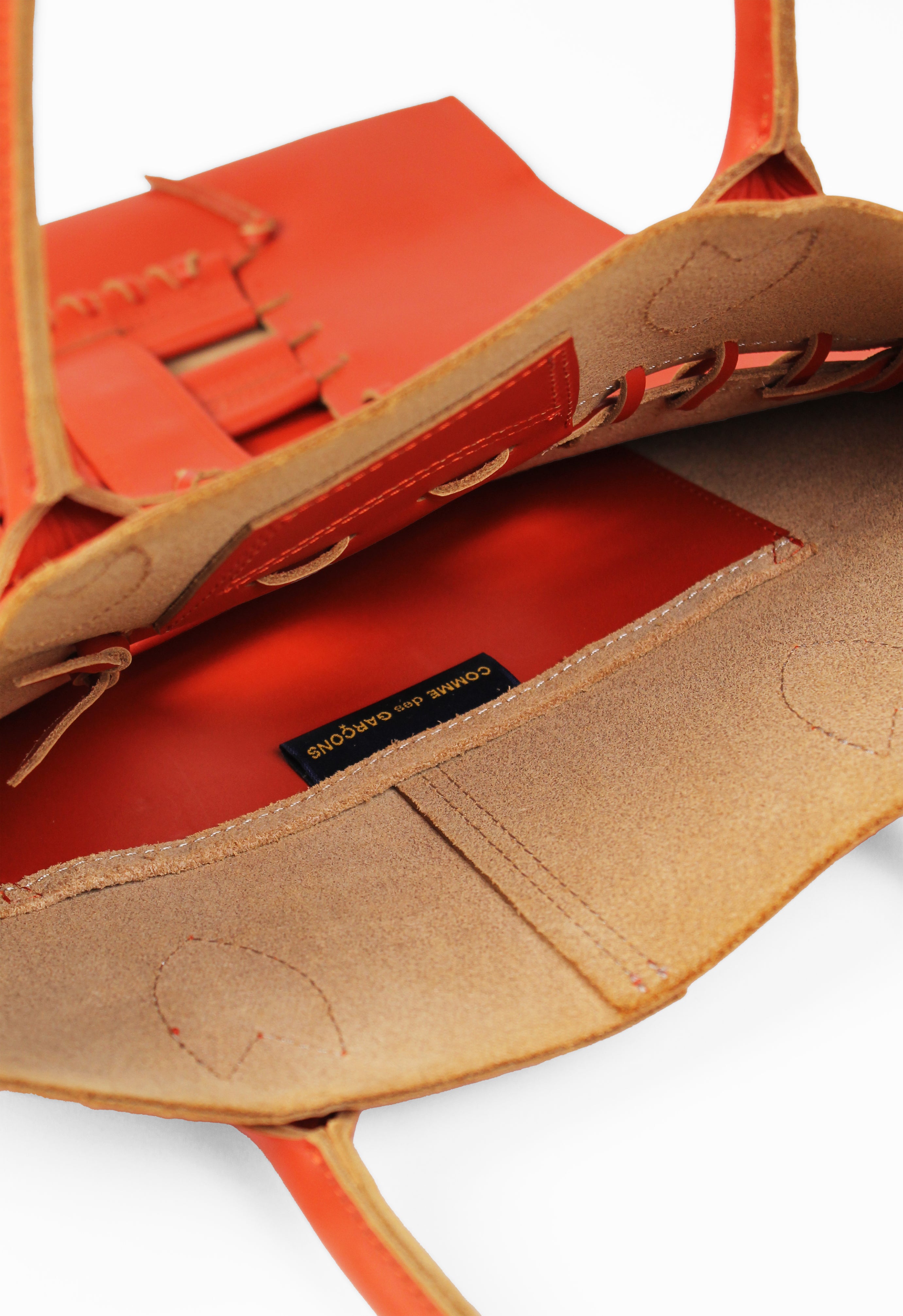 COMME DES GARCONS SS 2005 PUNK BALLERINA LACE UP LEATHER BAG