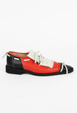 COMME DES GARCONS SS 2005 PUNK BALLERINA LACE UP LEATHER SHOES