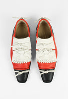 COMME DES GARCONS SS 2005 PUNK BALLERINA LACE UP LEATHER SHOES