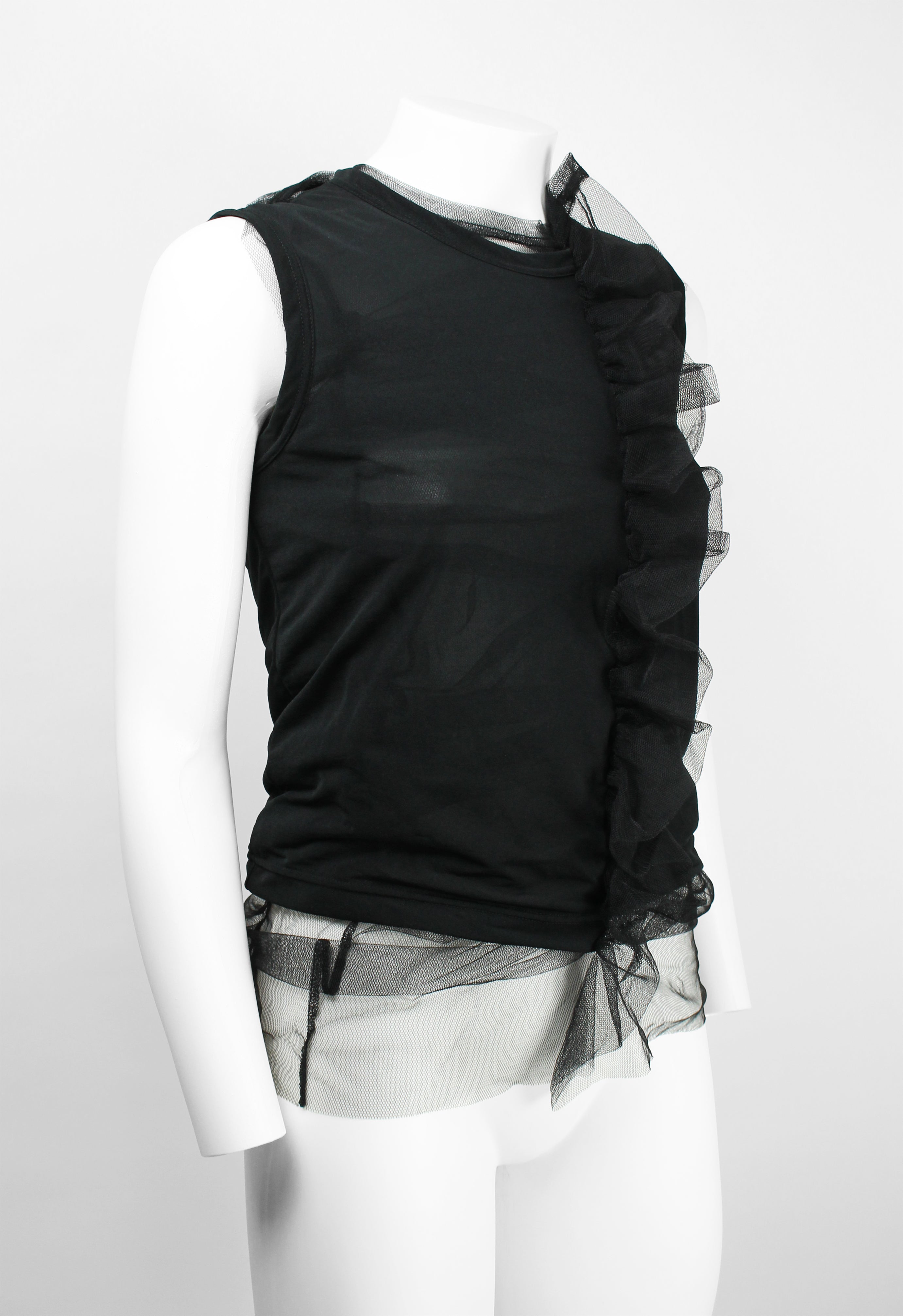 COMME des GARCONS チュール　トップス COMME DES GARCONS SS 2007 LAYERED TULLE GATHERED FRILL TOP