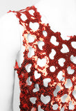 COMME DES GARCONS SS 2015 SEQUIN HEARTS TOP