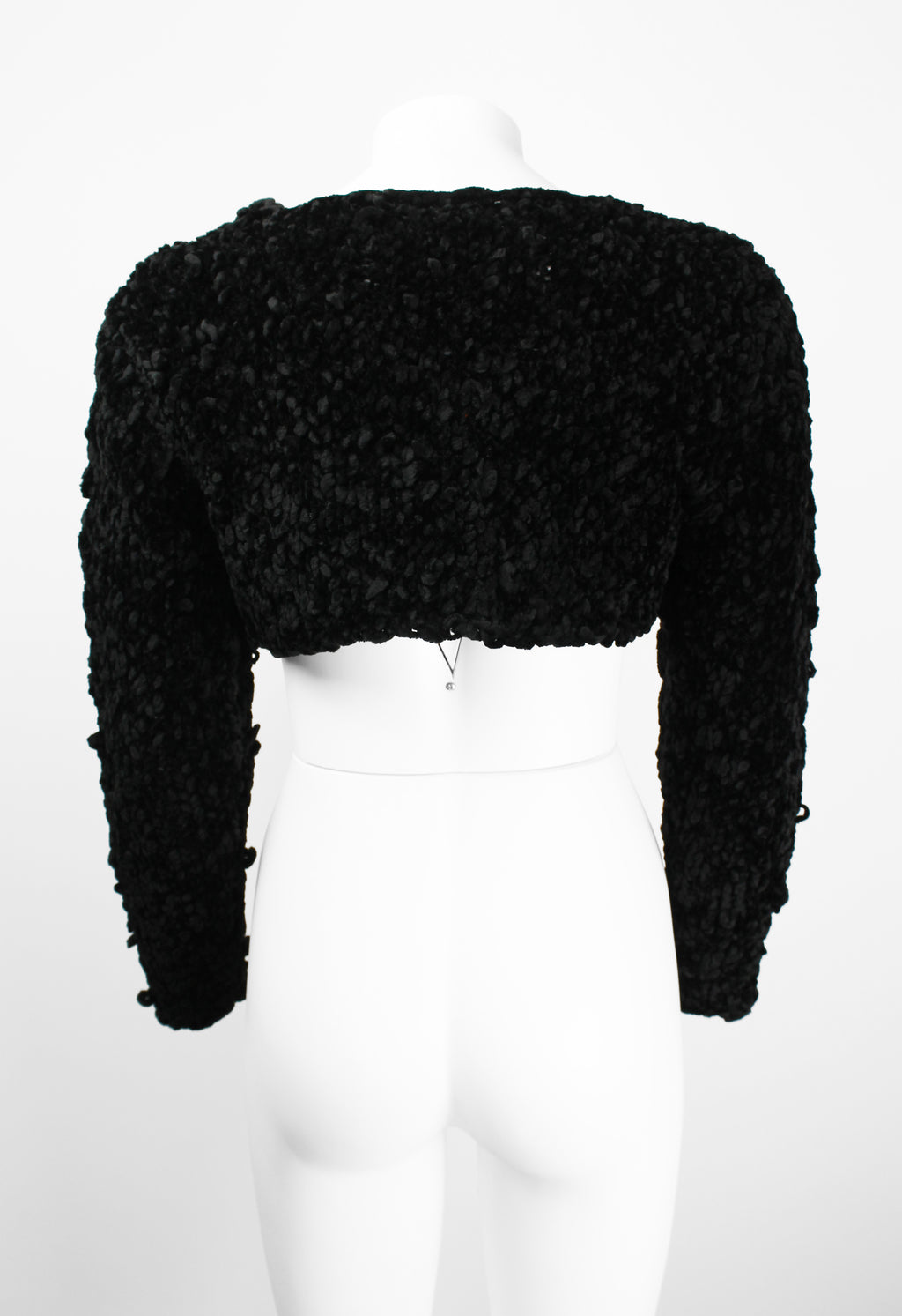COMME DES GARCONS TRICOT 1980'S CROPPED VELOUR CARDIGAN