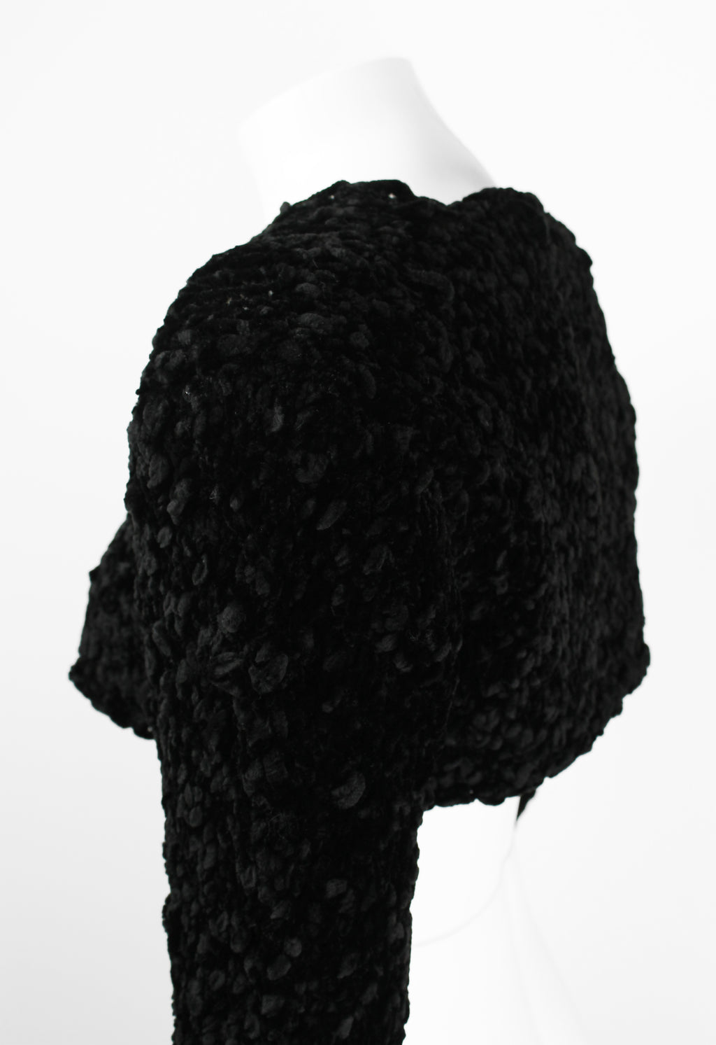 COMME DES GARCONS TRICOT 1980'S CROPPED VELOUR CARDIGAN