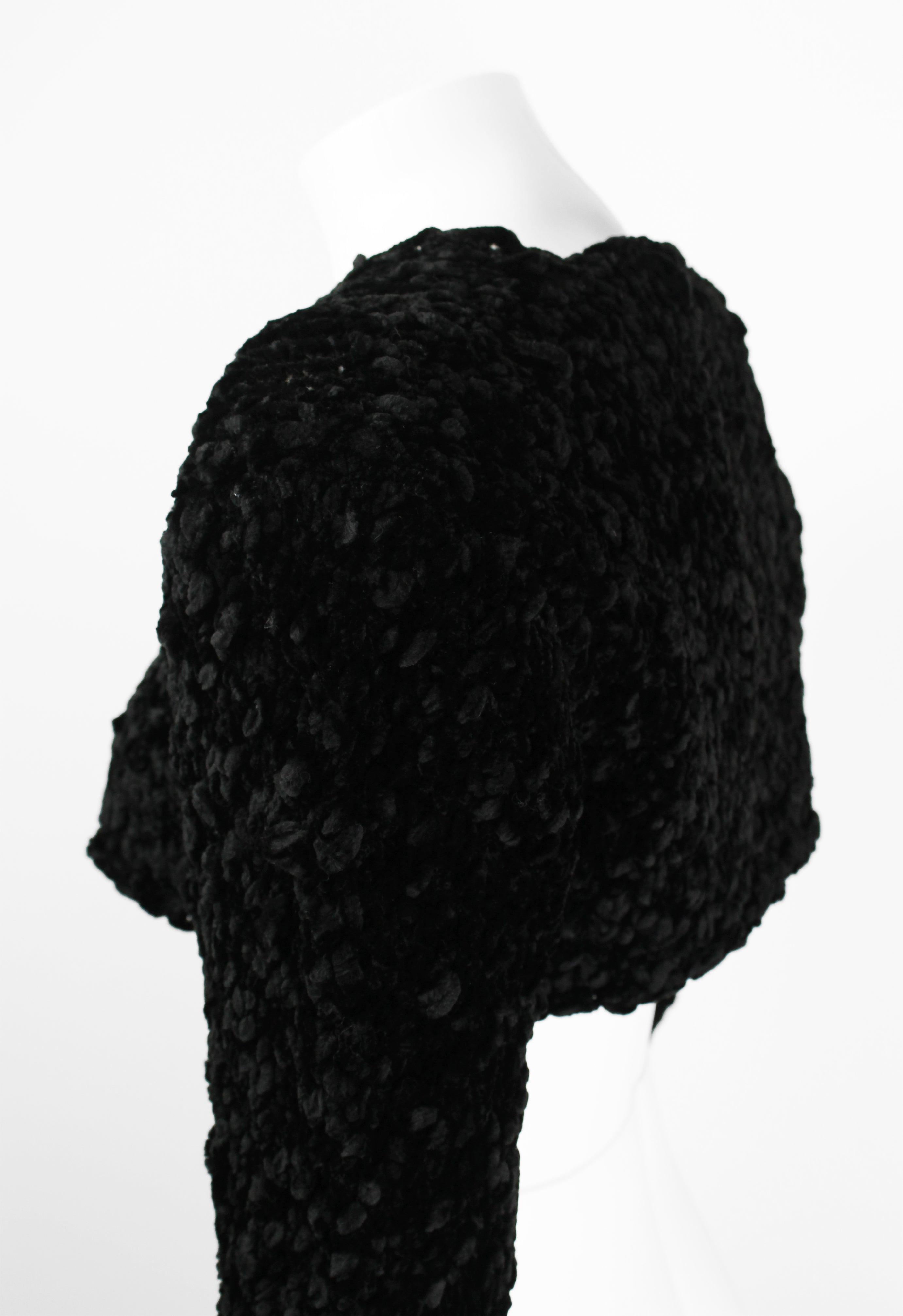 COMME DES GARCONS TRICOT 1980'S CROPPED VELOUR CARDIGAN