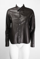 COMME DES GARCONS TRICOT 2002 BROWN LEATHER SHIRT