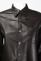 COMME DES GARCONS TRICOT 2002 BROWN LEATHER SHIRT