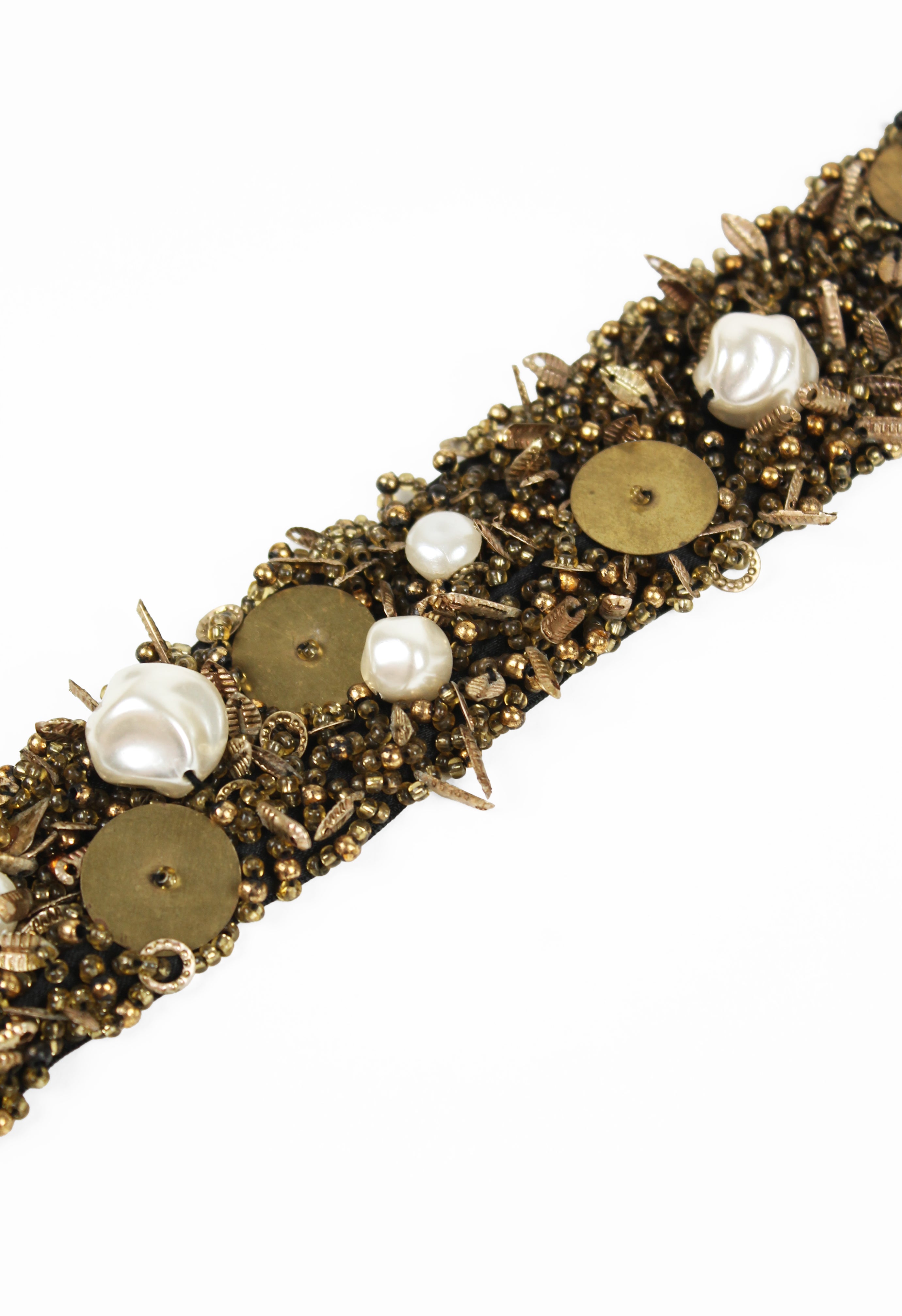 COMME DES GARCONS TRICOT PEARL BEADED EMBELLISHED TIE