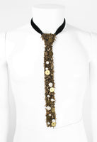 COMME DES GARCONS TRICOT PEARL BEADED EMBELLISHED TIE