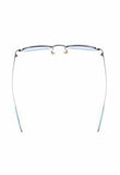 COURRÈGES 2000'S SILVER AND BLUE OVAL SUNGLASSES