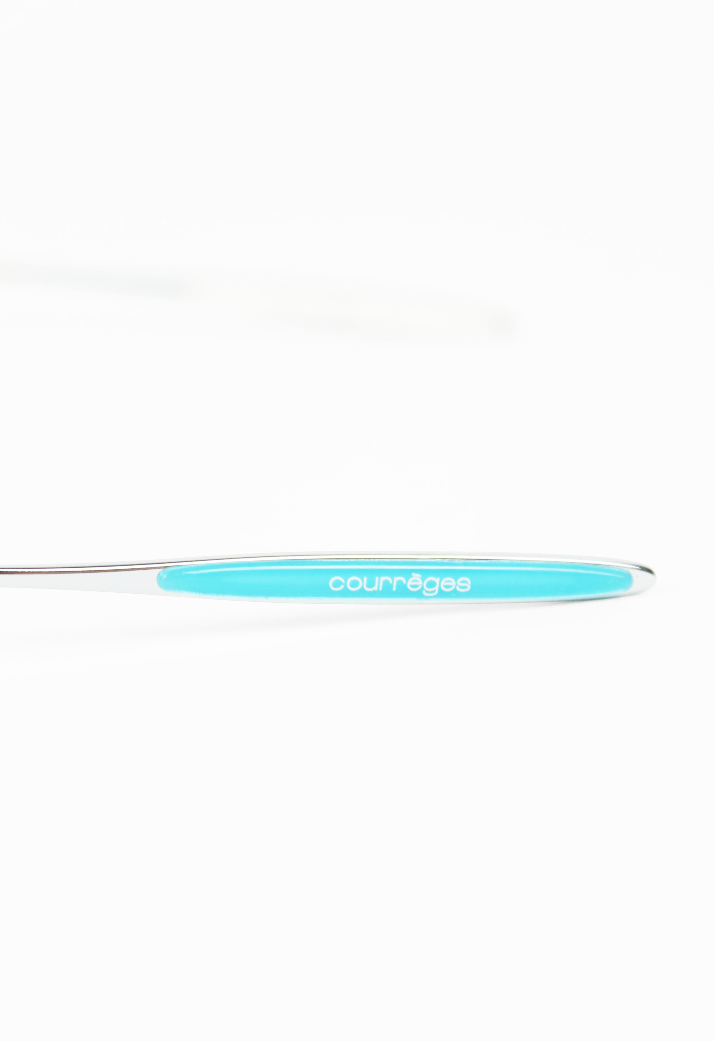 COURRÈGES 2000'S SILVER AND BLUE OVAL SUNGLASSES
