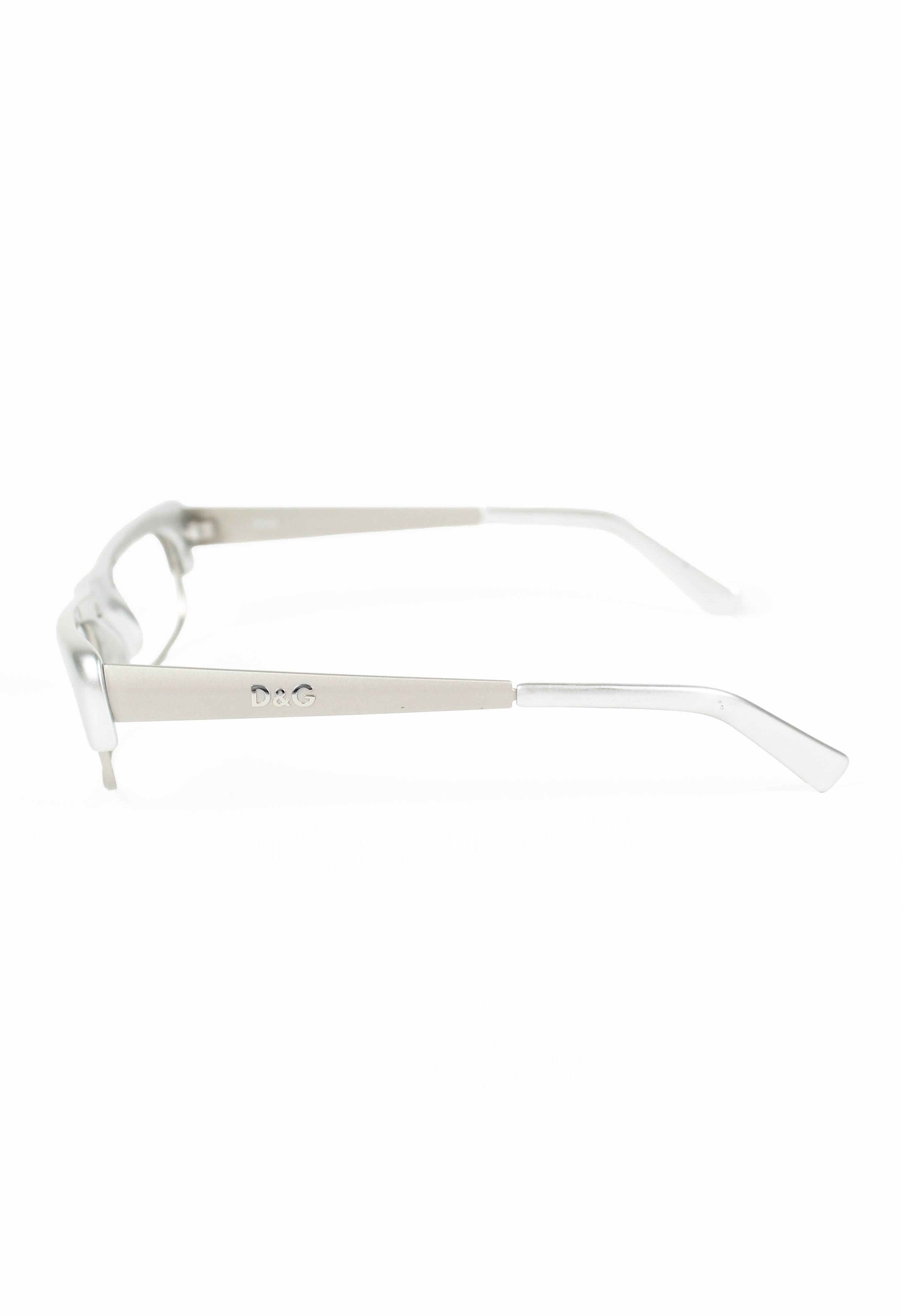 DOLCE AND GABBANA MATTE SILVER SPACE AGE GLASSES FRAME