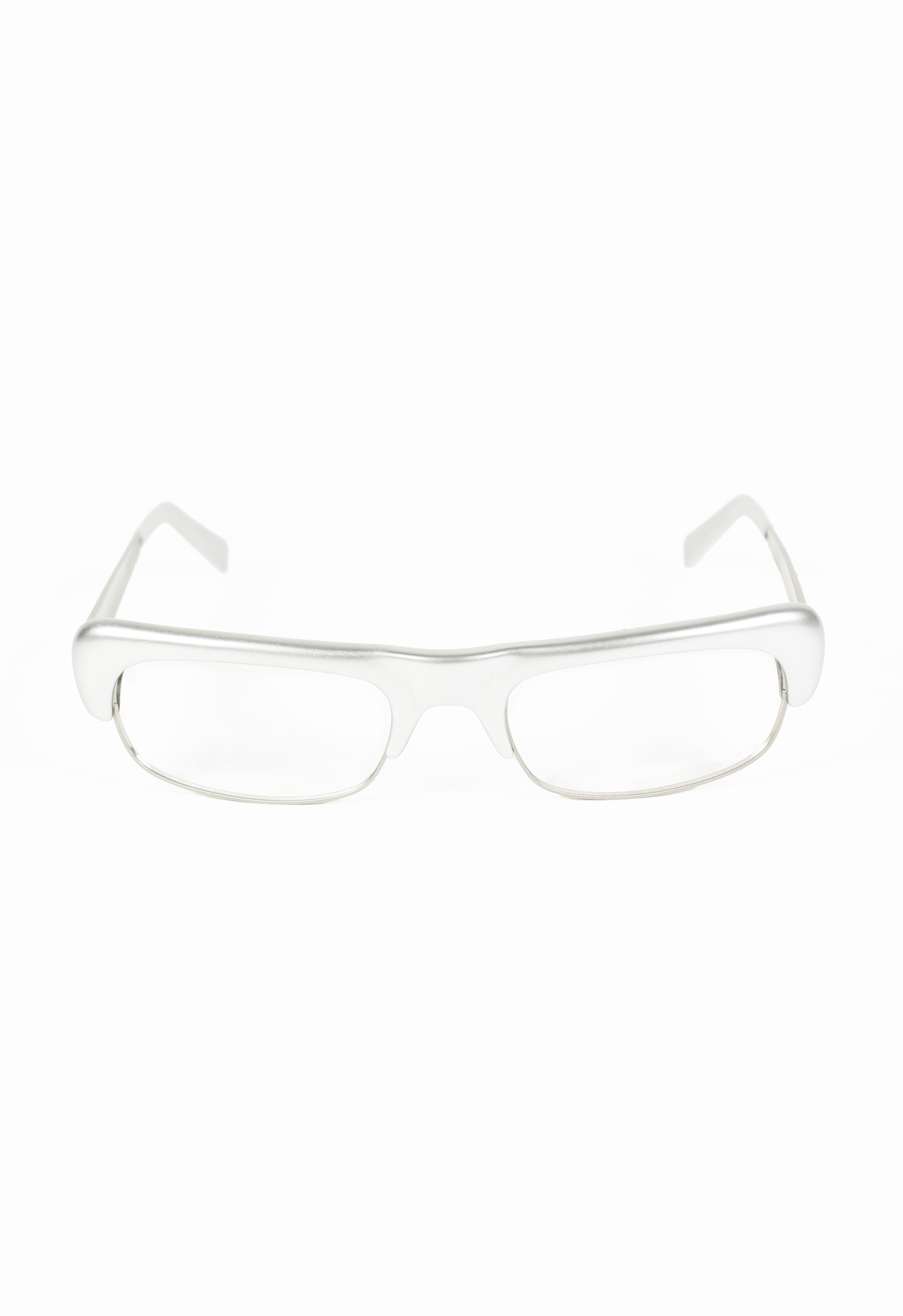 DOLCE AND GABBANA MATTE SILVER SPACE AGE GLASSES FRAME