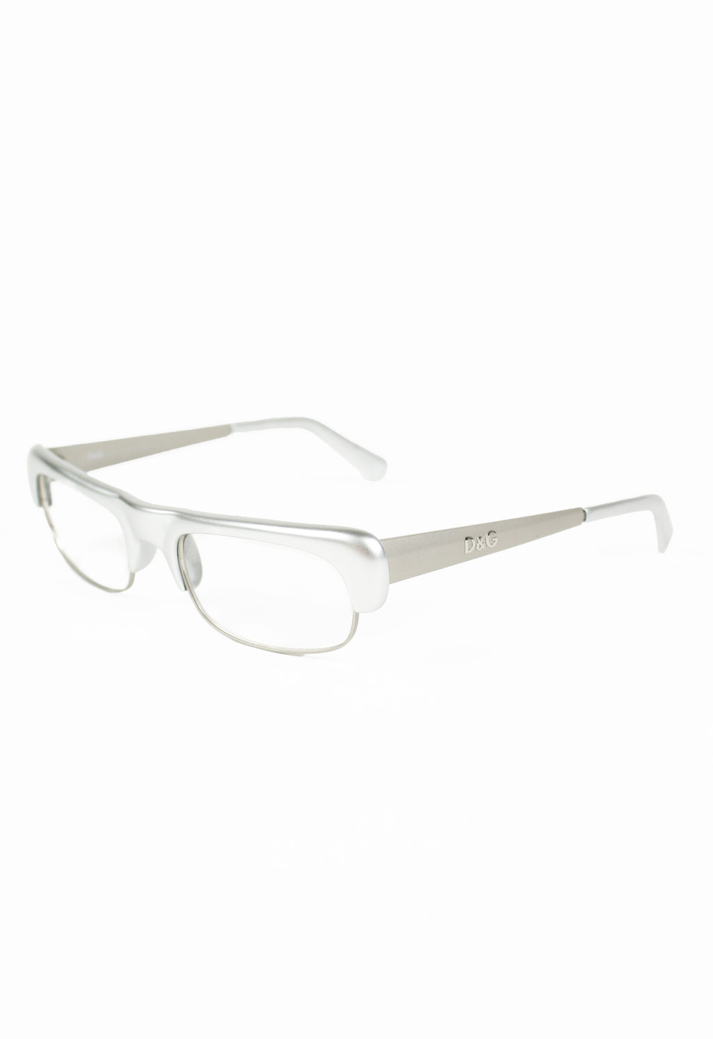 DOLCE AND GABBANA MATTE SILVER SPACE AGE GLASSES FRAME