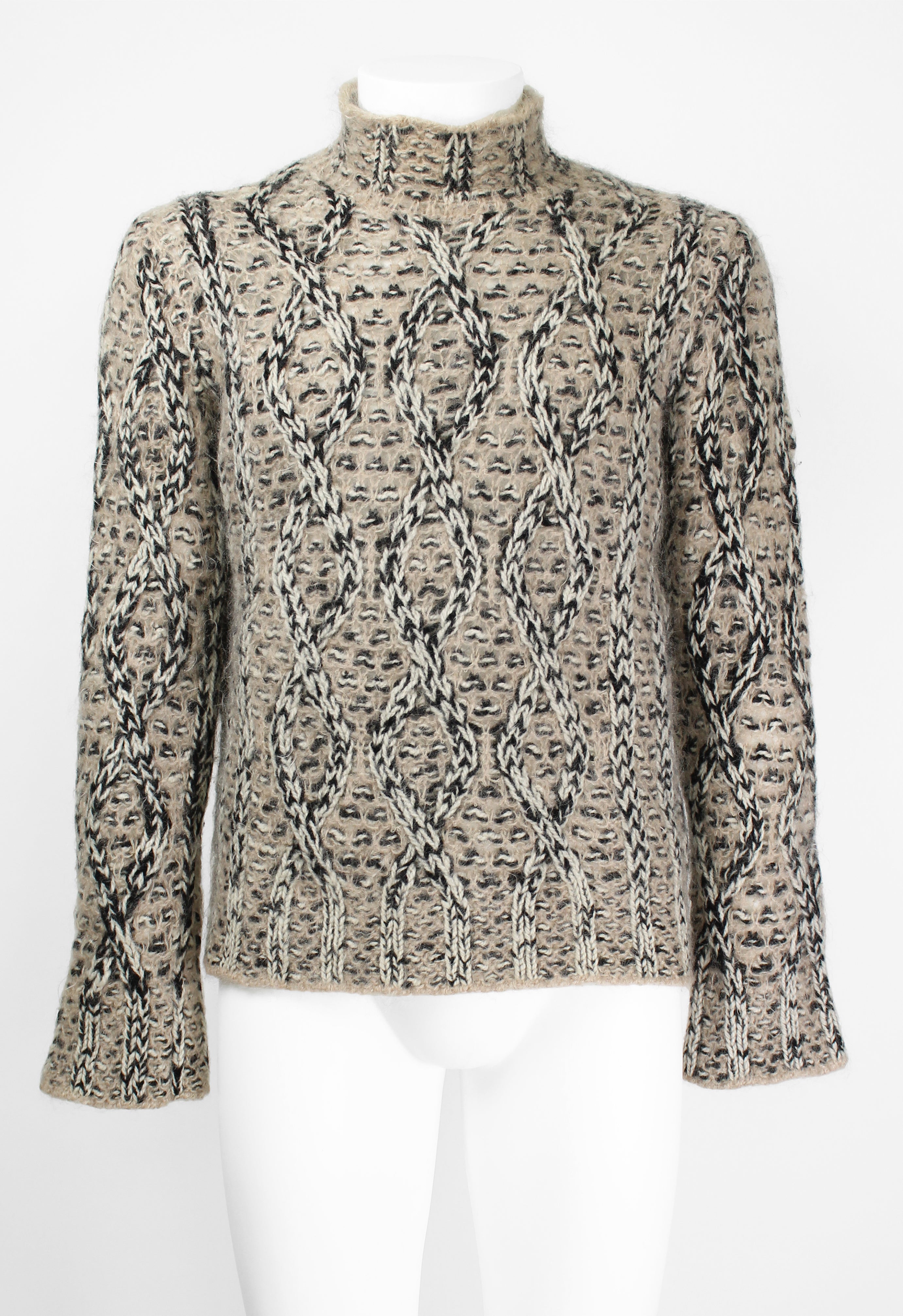 DRIES VAN NOTEN FW 2001 MOHAIR CABLE KNIT