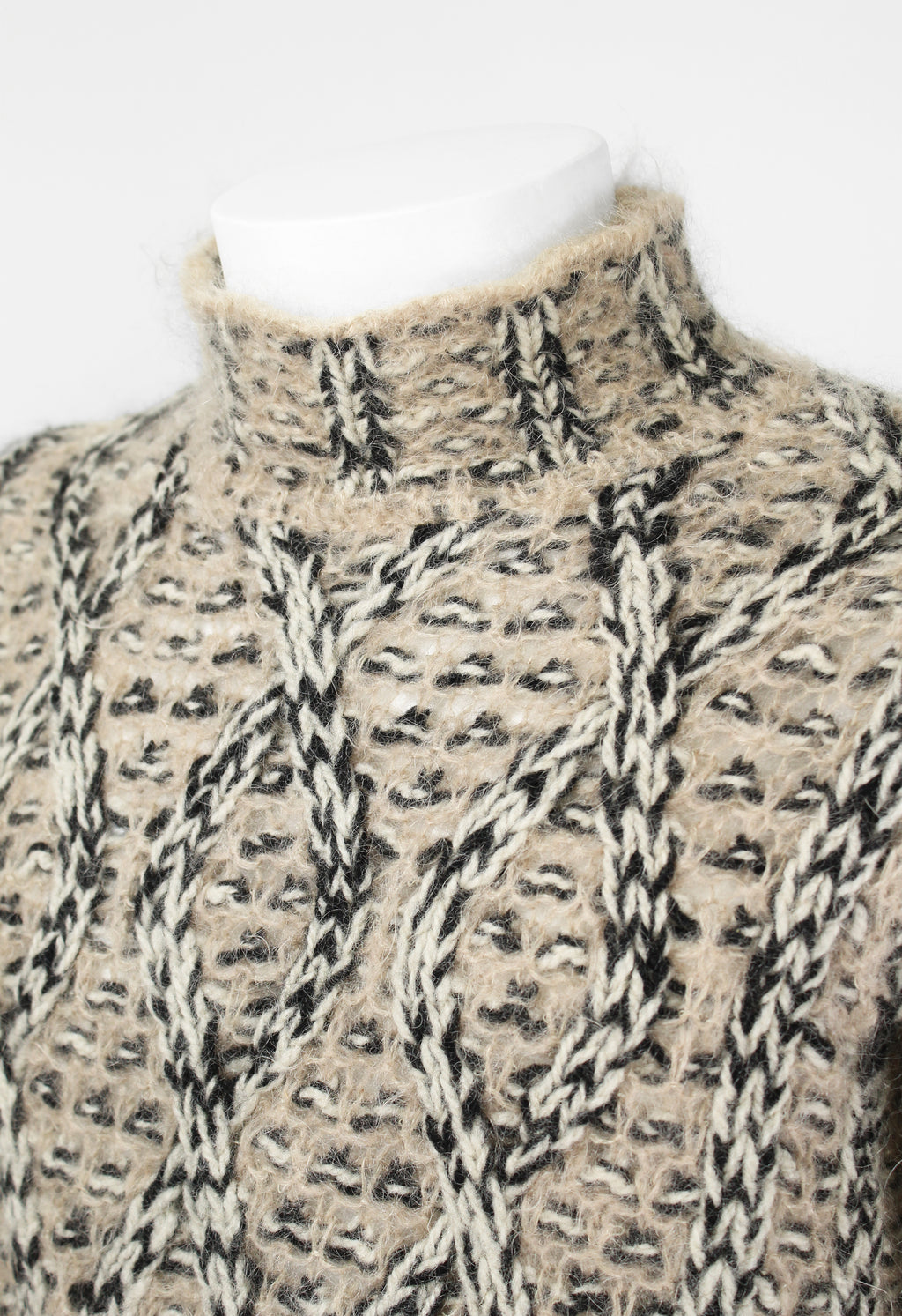 DRIES VAN NOTEN FW 2001 MOHAIR CABLE KNIT