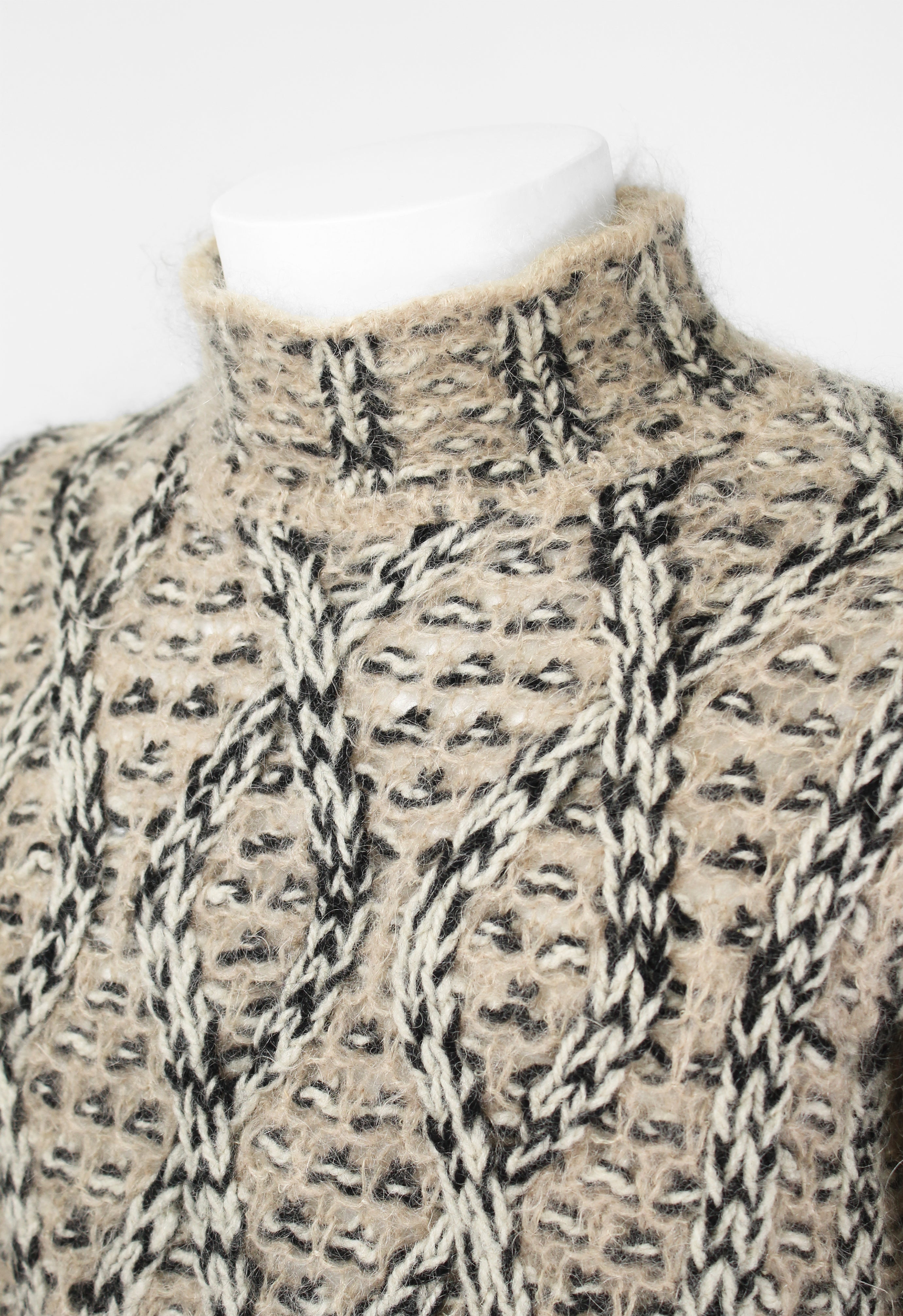 DRIES VAN NOTEN FW 2001 MOHAIR CABLE KNIT
