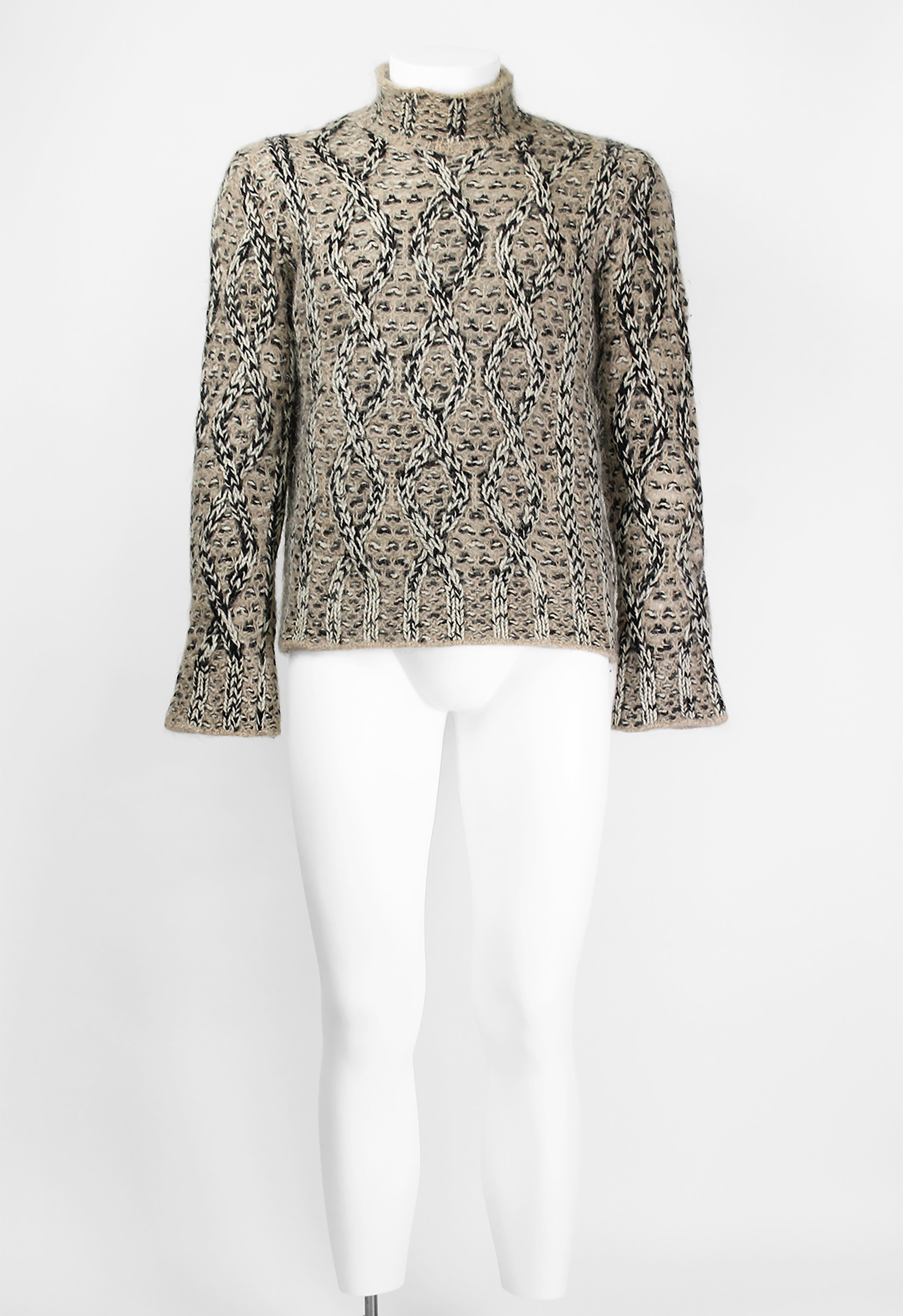 DRIES VAN NOTEN FW 2001 MOHAIR CABLE KNIT