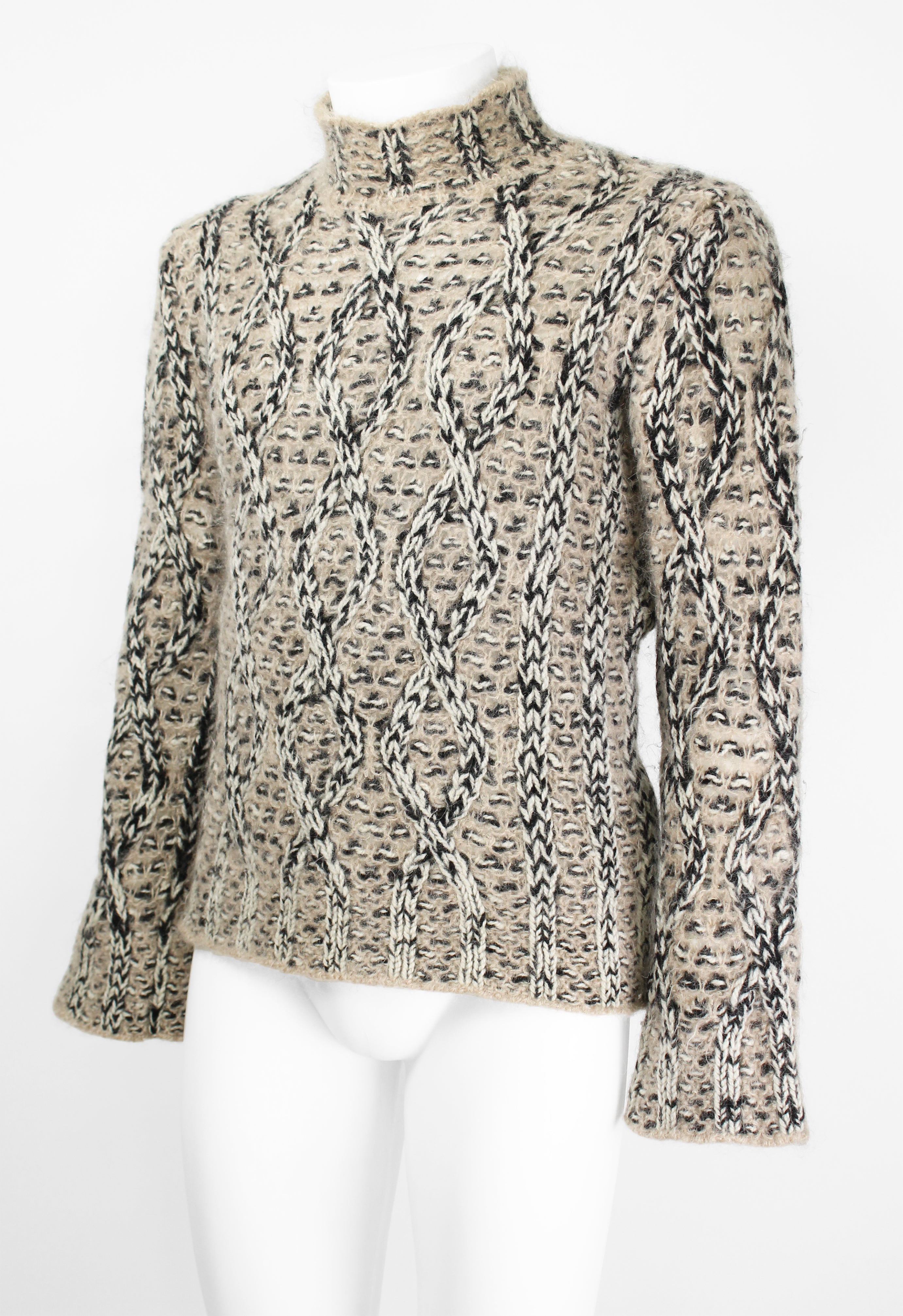 DRIES VAN NOTEN FW 2001 MOHAIR CABLE KNIT