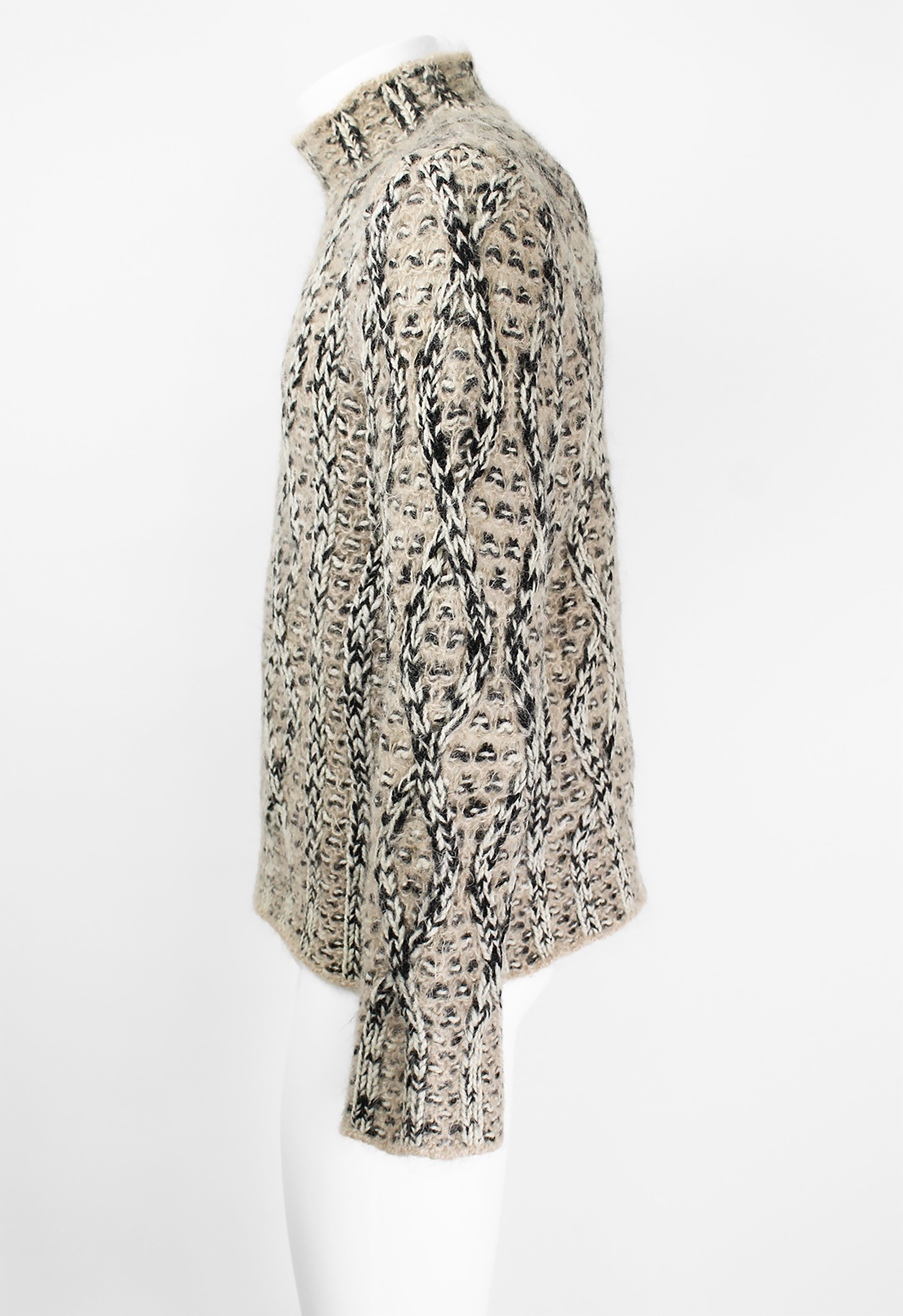 DRIES VAN NOTEN FW 2001 MOHAIR CABLE KNIT