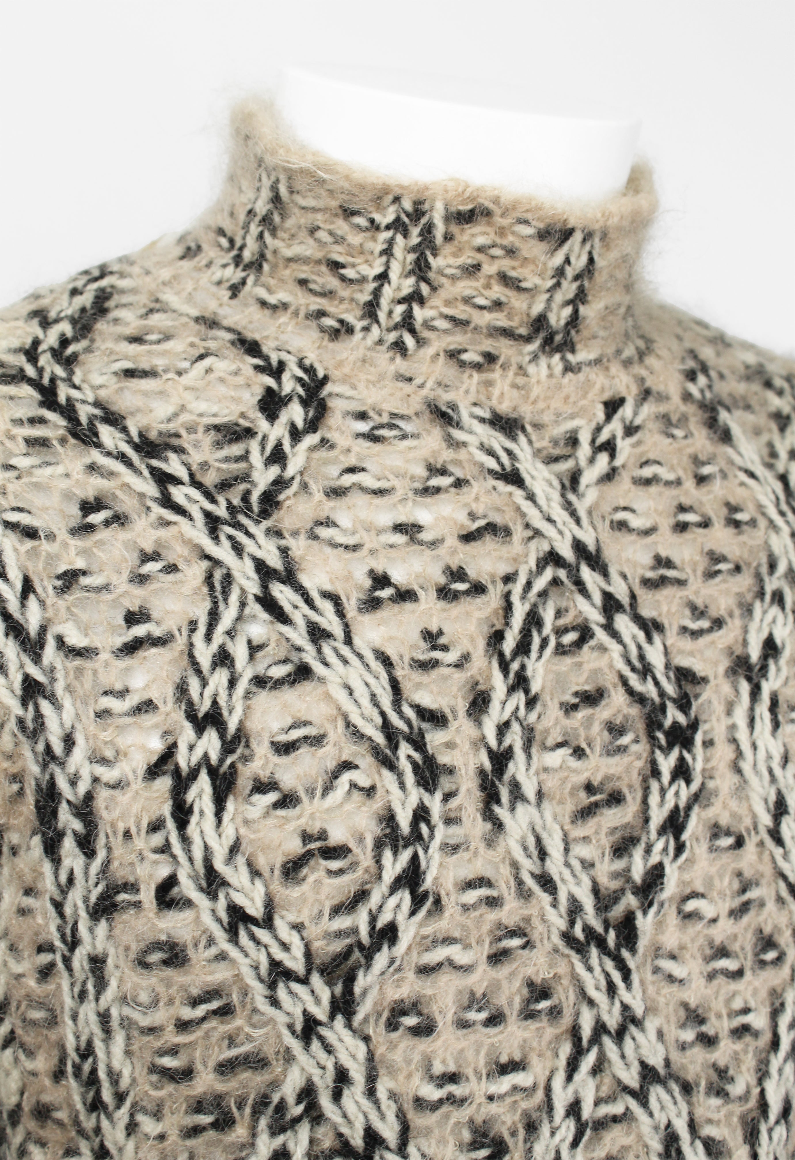 DRIES VAN NOTEN FW 2001 MOHAIR CABLE KNIT