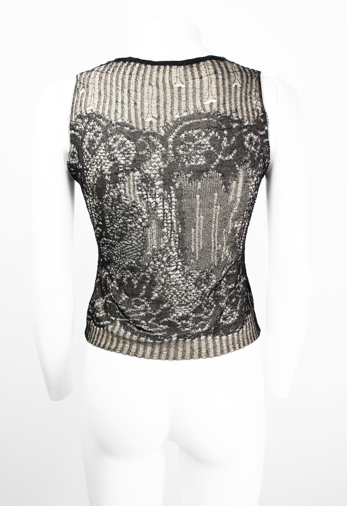DRIES VAN NOTEN SS 1999 LAYERED DISTRESSED KNIT VEST