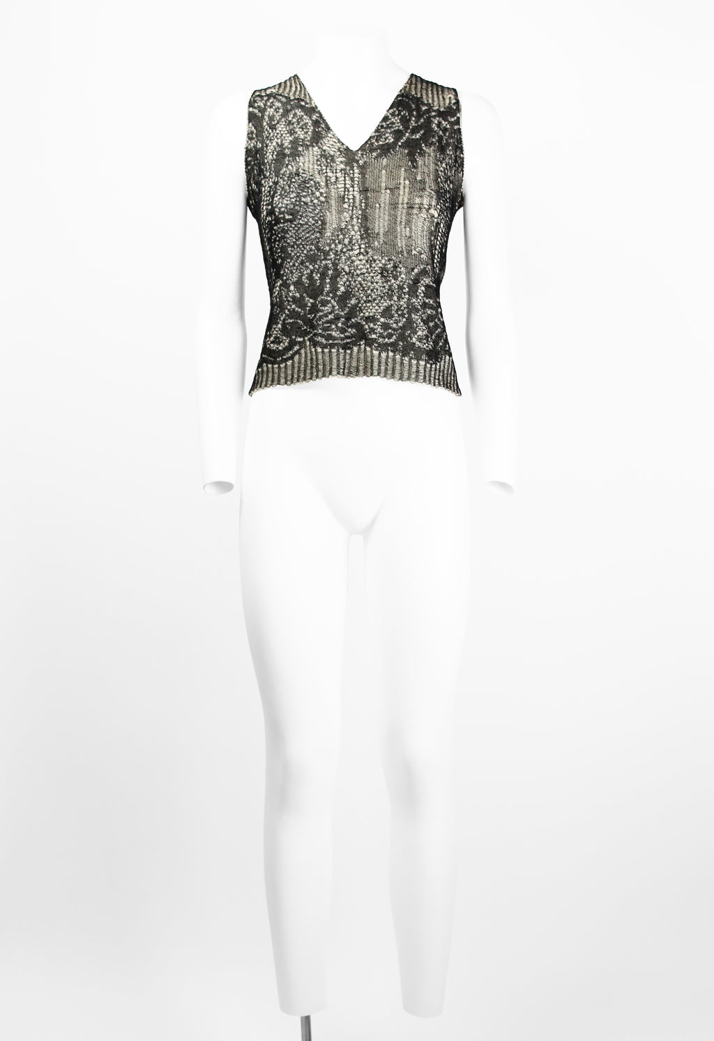 DRIES VAN NOTEN SS 1999 LAYERED DISTRESSED KNIT VEST
