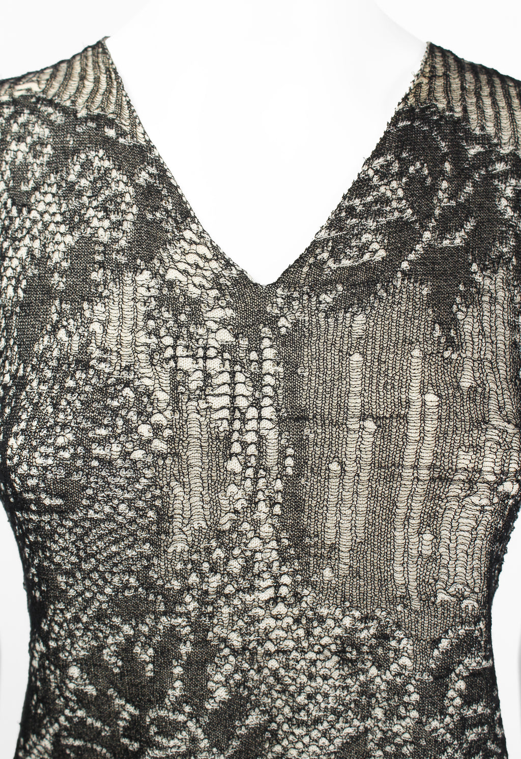 DRIES VAN NOTEN SS 1999 LAYERED DISTRESSED KNIT VEST