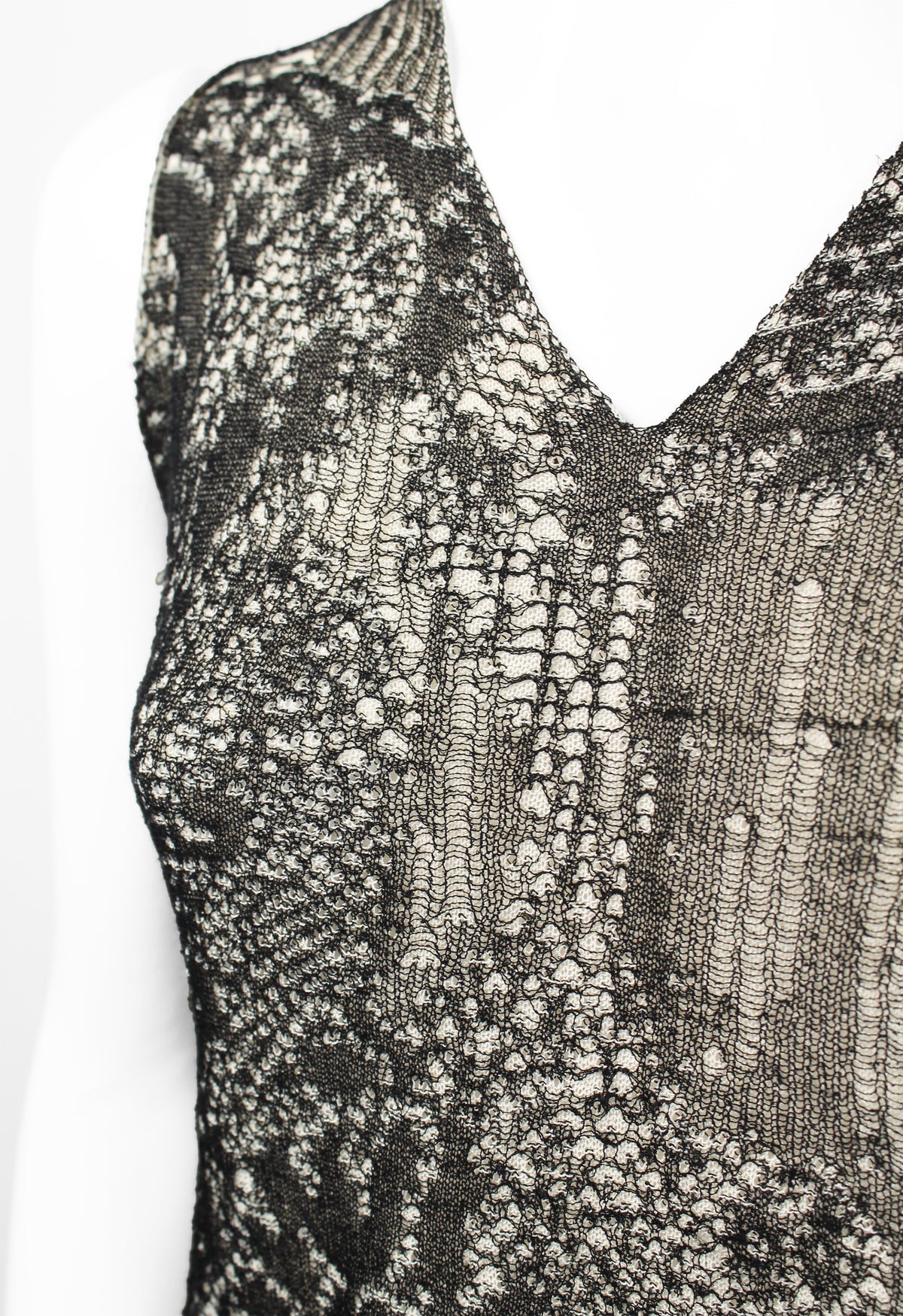 DRIES VAN NOTEN SS 1999 LAYERED DISTRESSED KNIT VEST