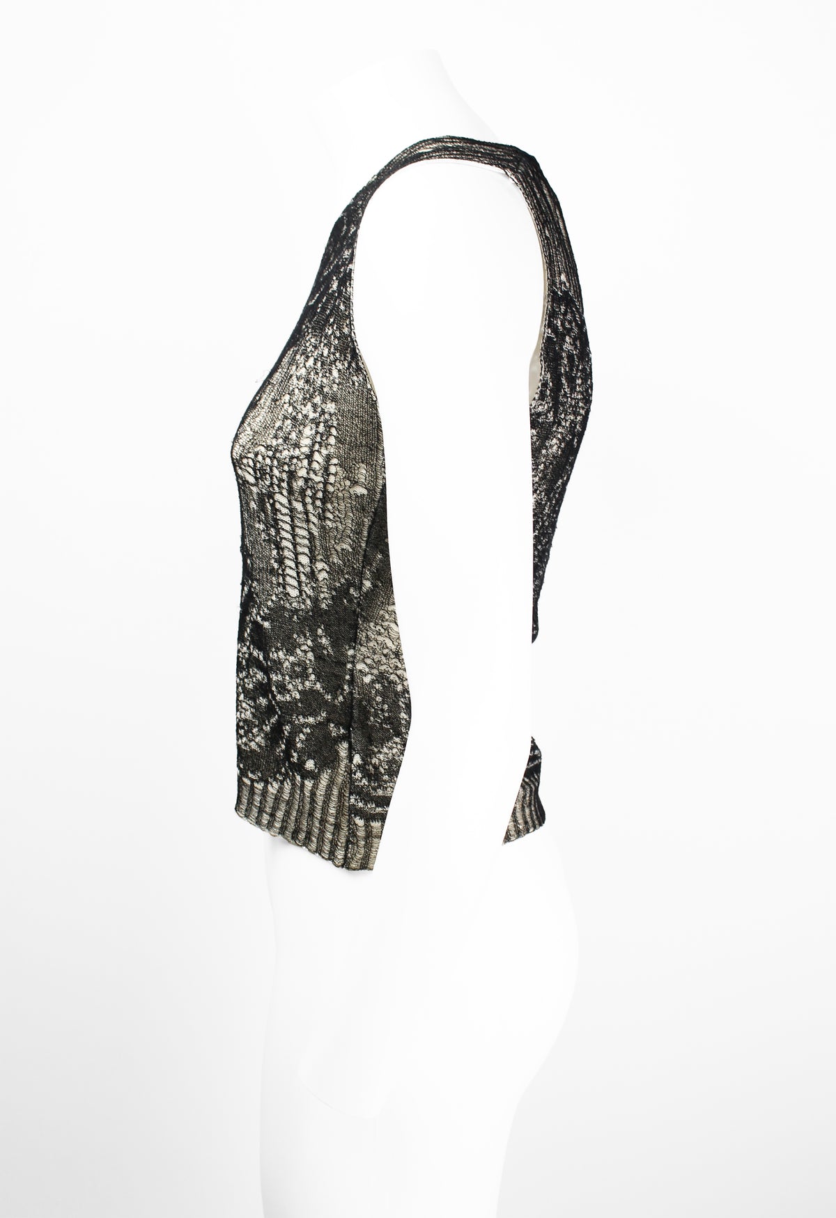 DRIES VAN NOTEN SS 1999 LAYERED DISTRESSED KNIT VEST