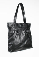 DRIES VAN NOTEN LEATHER RUCHED TOTE BAG