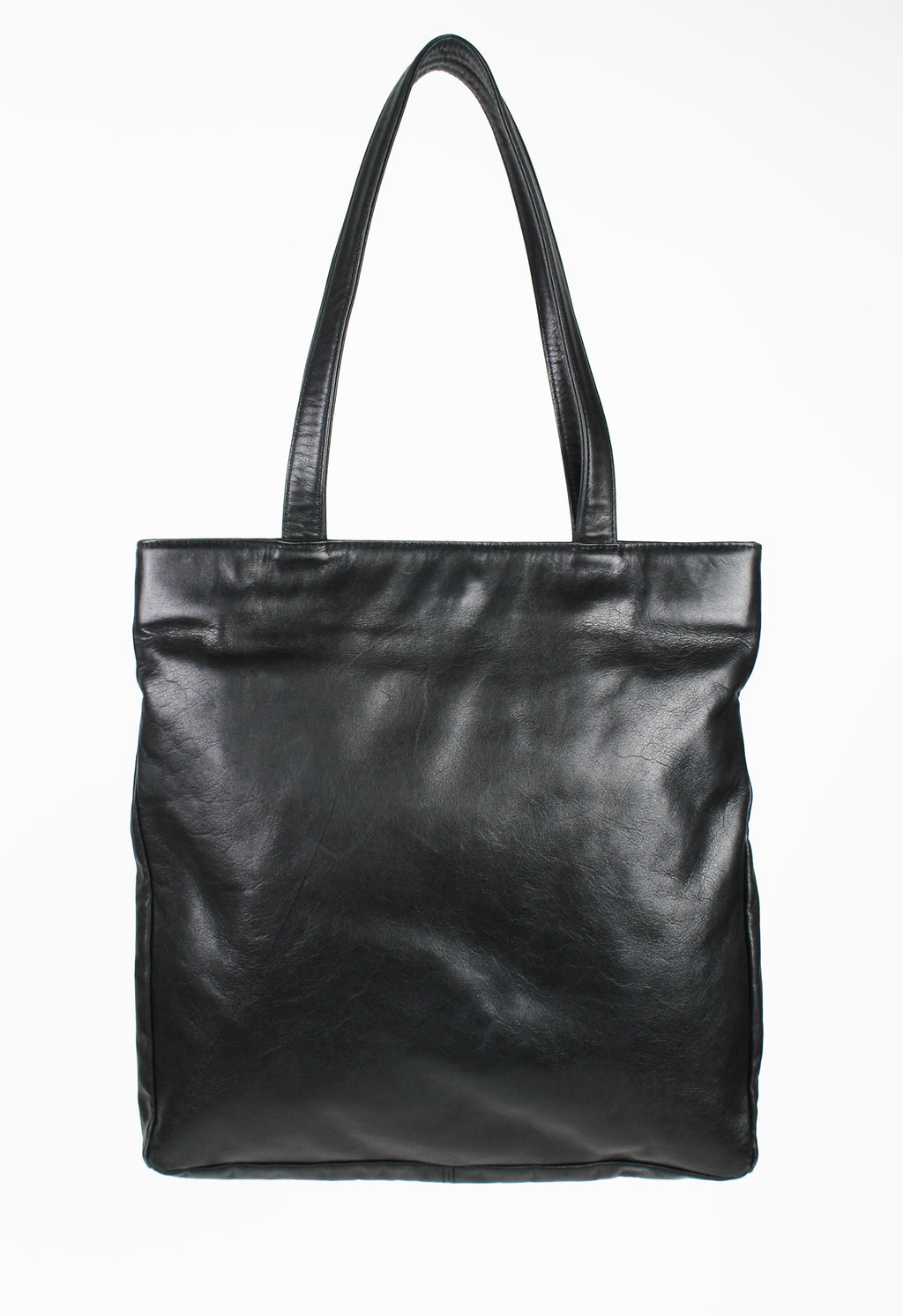 DRIES VAN NOTEN LEATHER RUCHED TOTE BAG