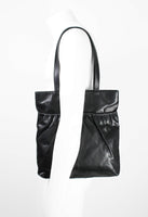 DRIES VAN NOTEN LEATHER RUCHED TOTE BAG