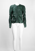 GUCCI TOM FORD FW 1999 GREEN LEATHER RUCHED JACKET