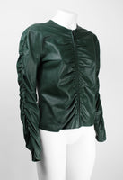 GUCCI TOM FORD FW 1999 GREEN LEATHER RUCHED JACKET