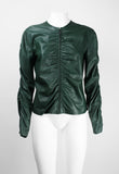 GUCCI TOM FORD FW 1999 GREEN LEATHER RUCHED JACKET