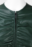 GUCCI TOM FORD FW 1999 GREEN LEATHER RUCHED JACKET