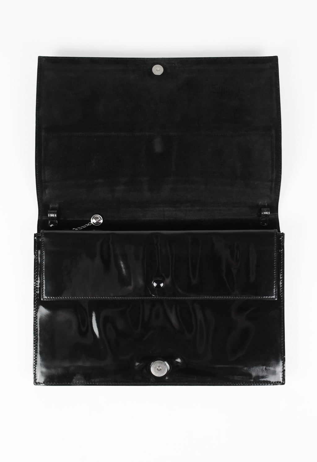 GUCCI TOM FORD FW 1997 METAL RING PATENT CONVERTIBLE SHOULDER BAG