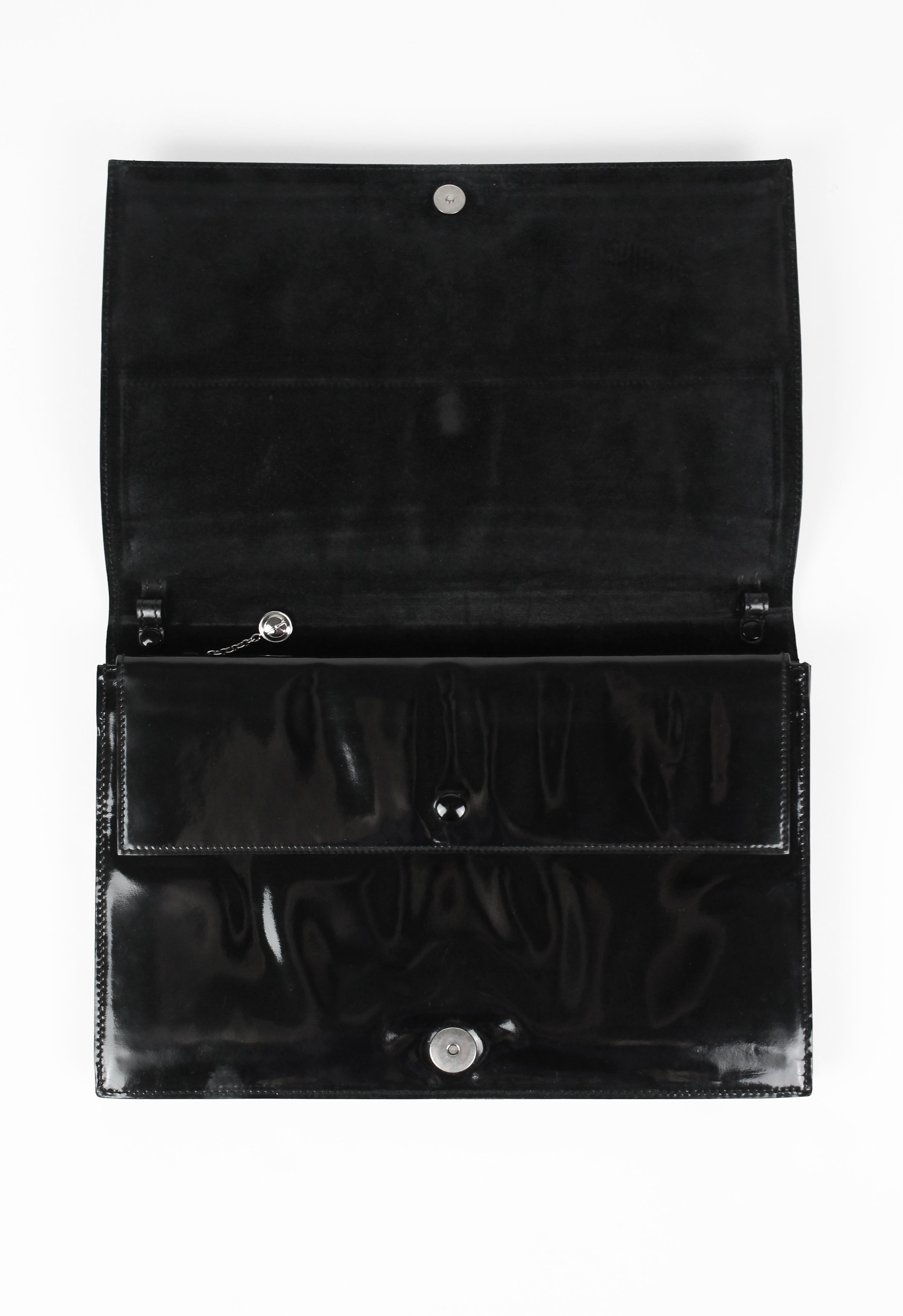 GUCCI TOM FORD FW 1997 METAL RING PATENT CONVERTIBLE SHOULDER BAG