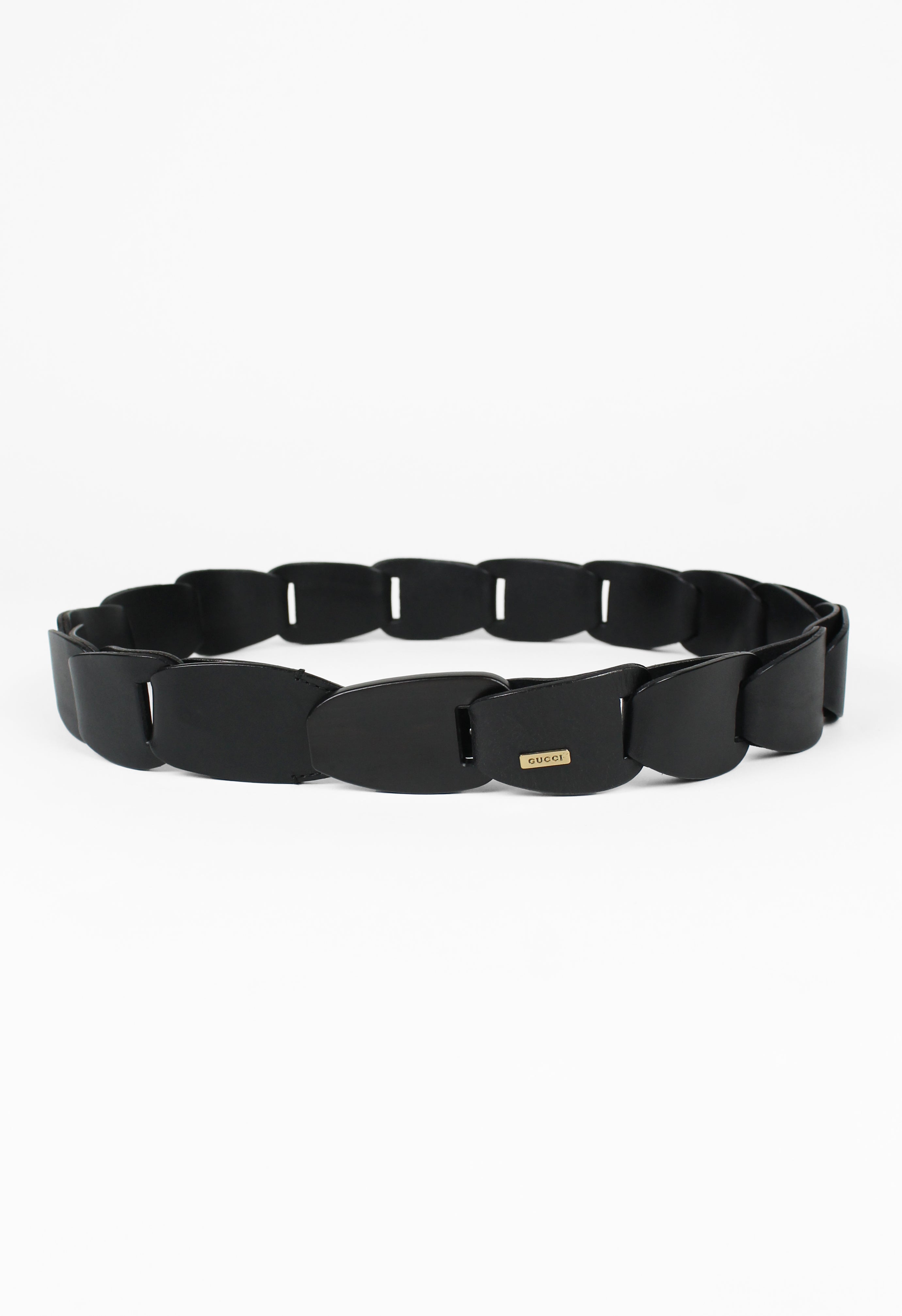小物 1997ss gucci by TOMFORD leather belt GUCCI TOM FORD SS 1997 BLACK LEATHER CHAIN BELT – THE 543