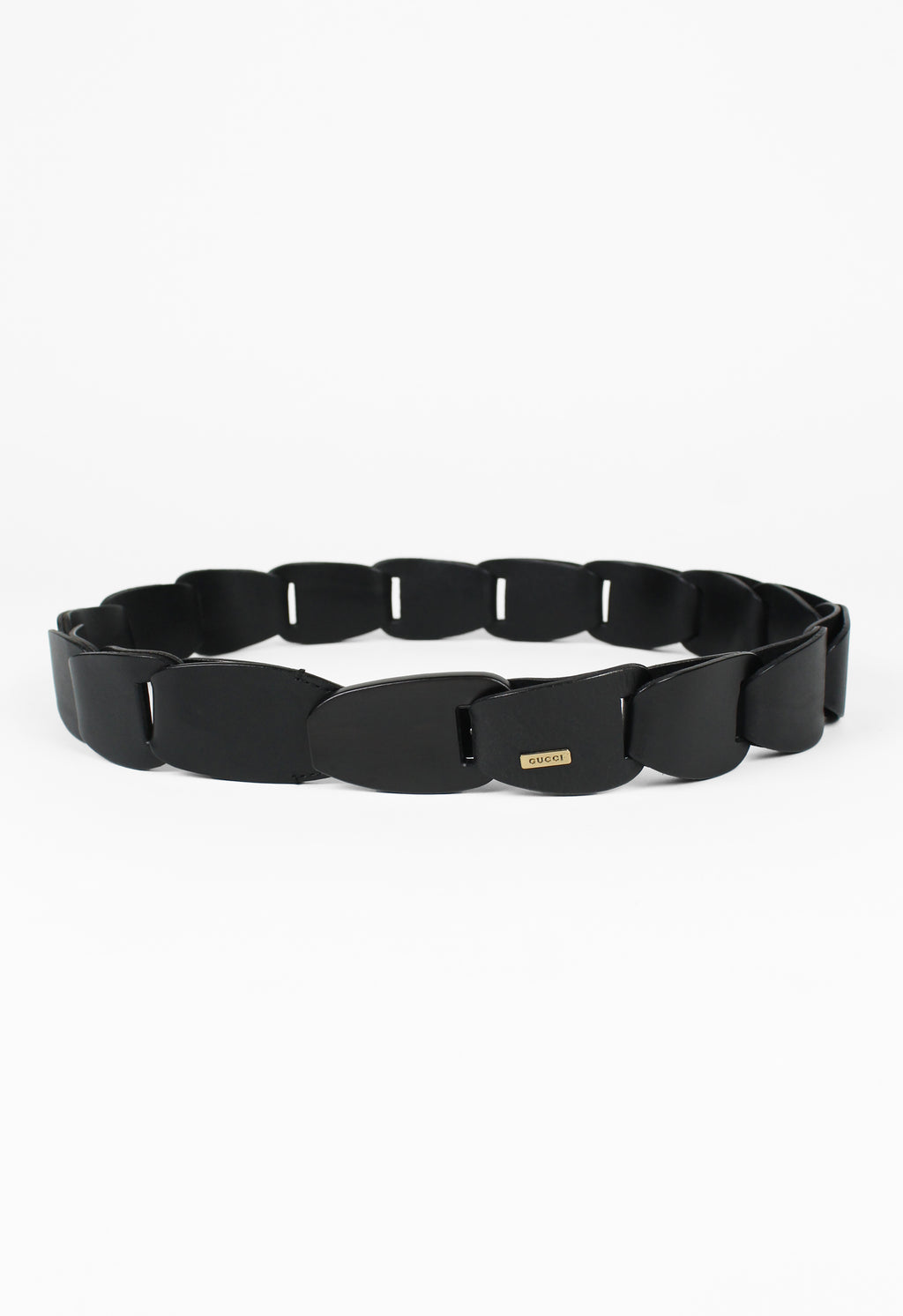 GUCCI TOM FORD SS 1997 BLACK LEATHER CHAIN BELT