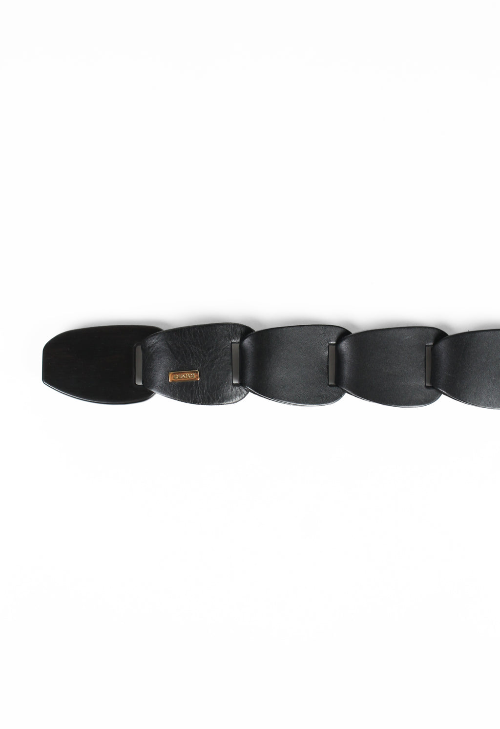 GUCCI TOM FORD SS 1997 BLACK LEATHER CHAIN BELT
