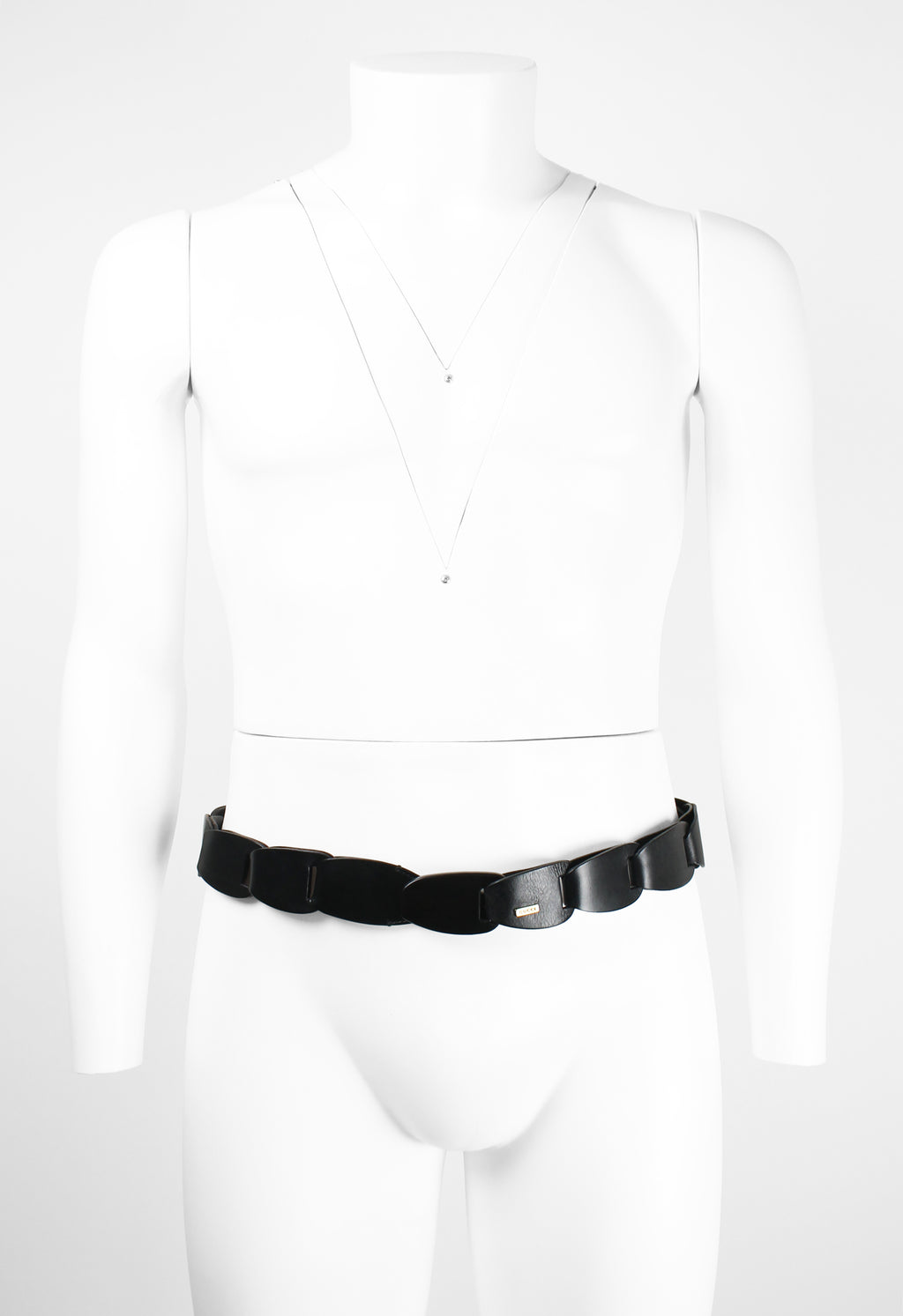 GUCCI TOM FORD SS 1997 BLACK LEATHER CHAIN BELT