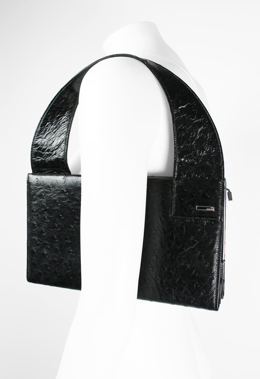 GUCCI TOM FORD SS 1998 OSTRICH LEATHER SHOULDER BAG